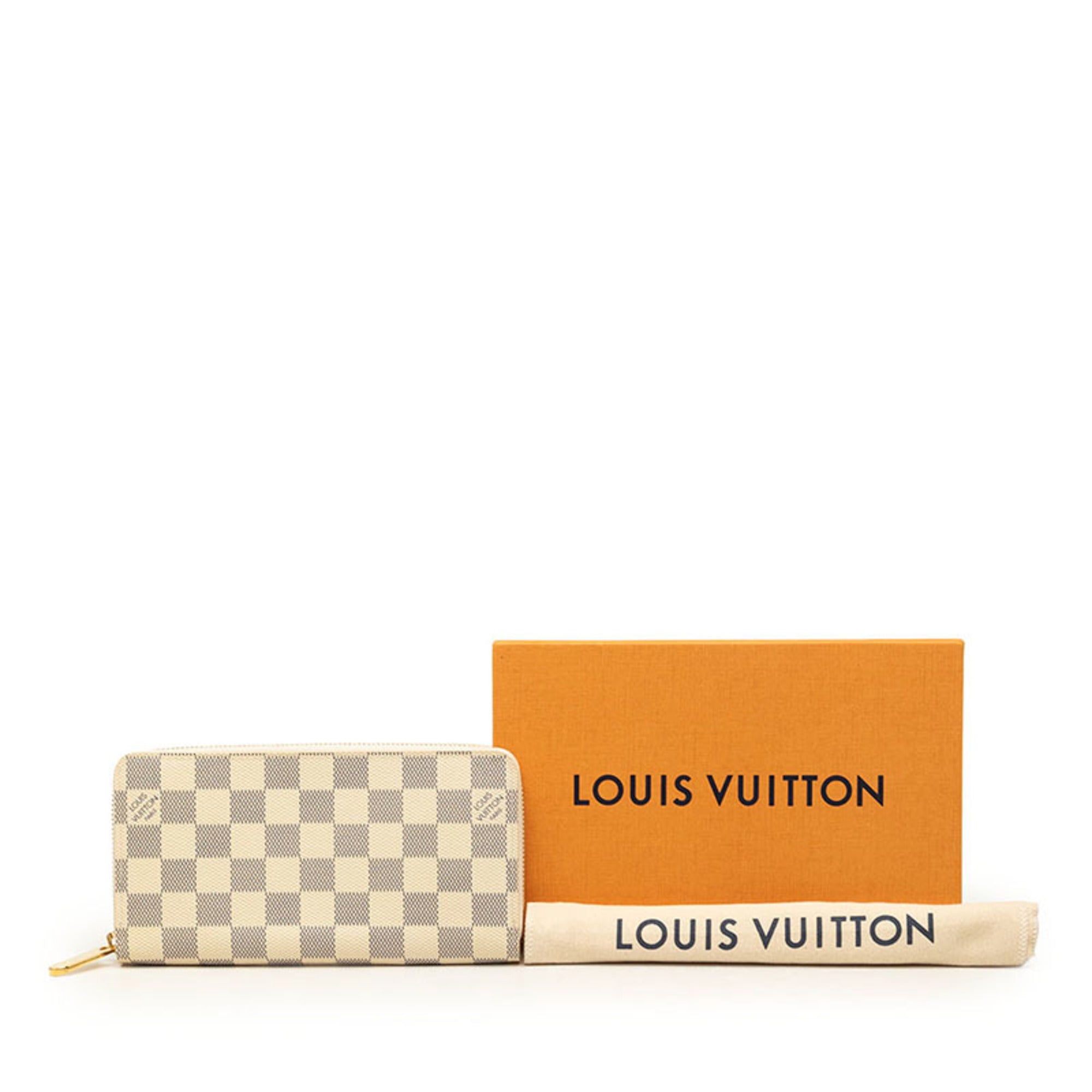 Louis Vuitton Damier Azur White Pvc Leather Long Wallet (Bi-Fold) (Pre-Owned)