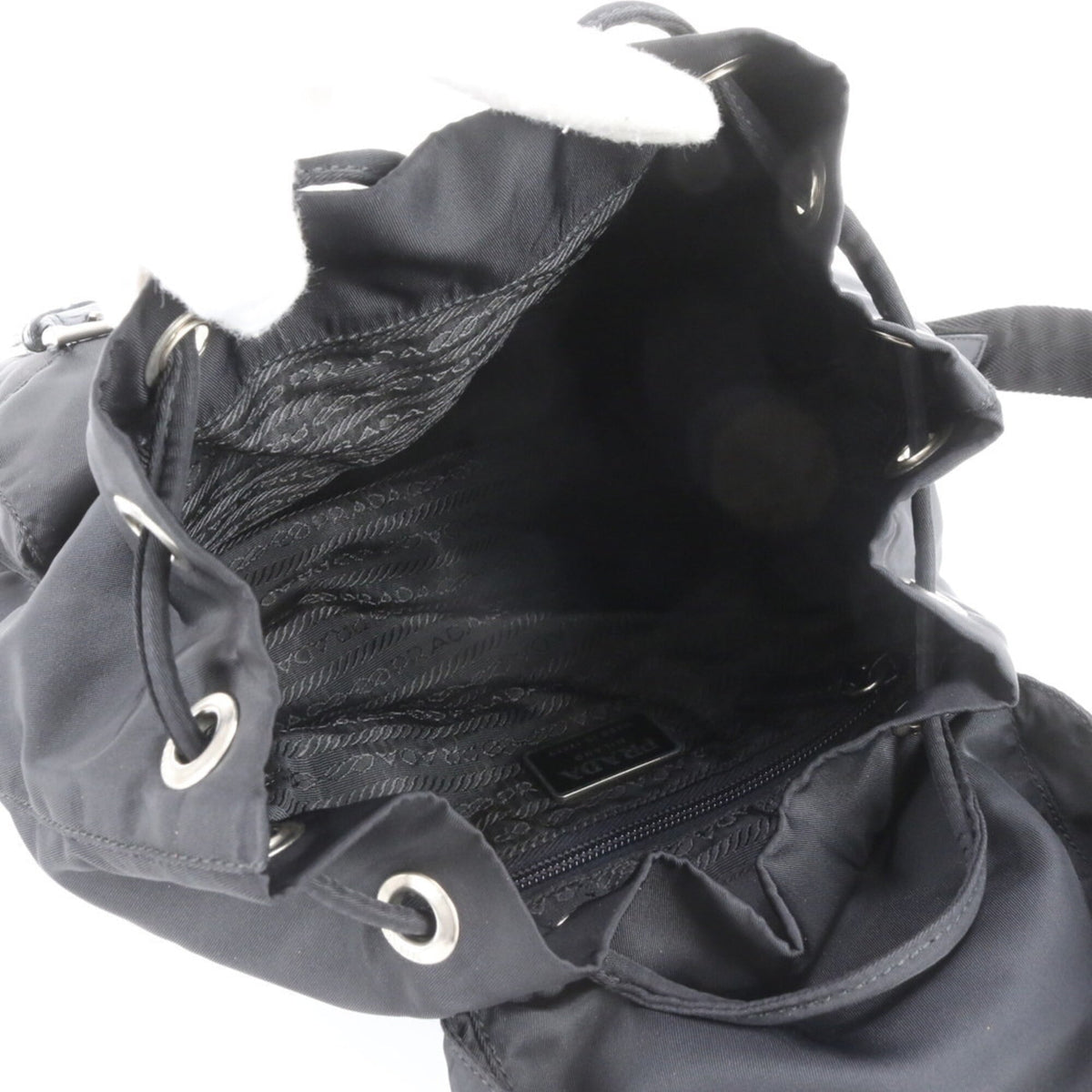 Prada Black Leather Nylon Backpack (Pre-Owned)