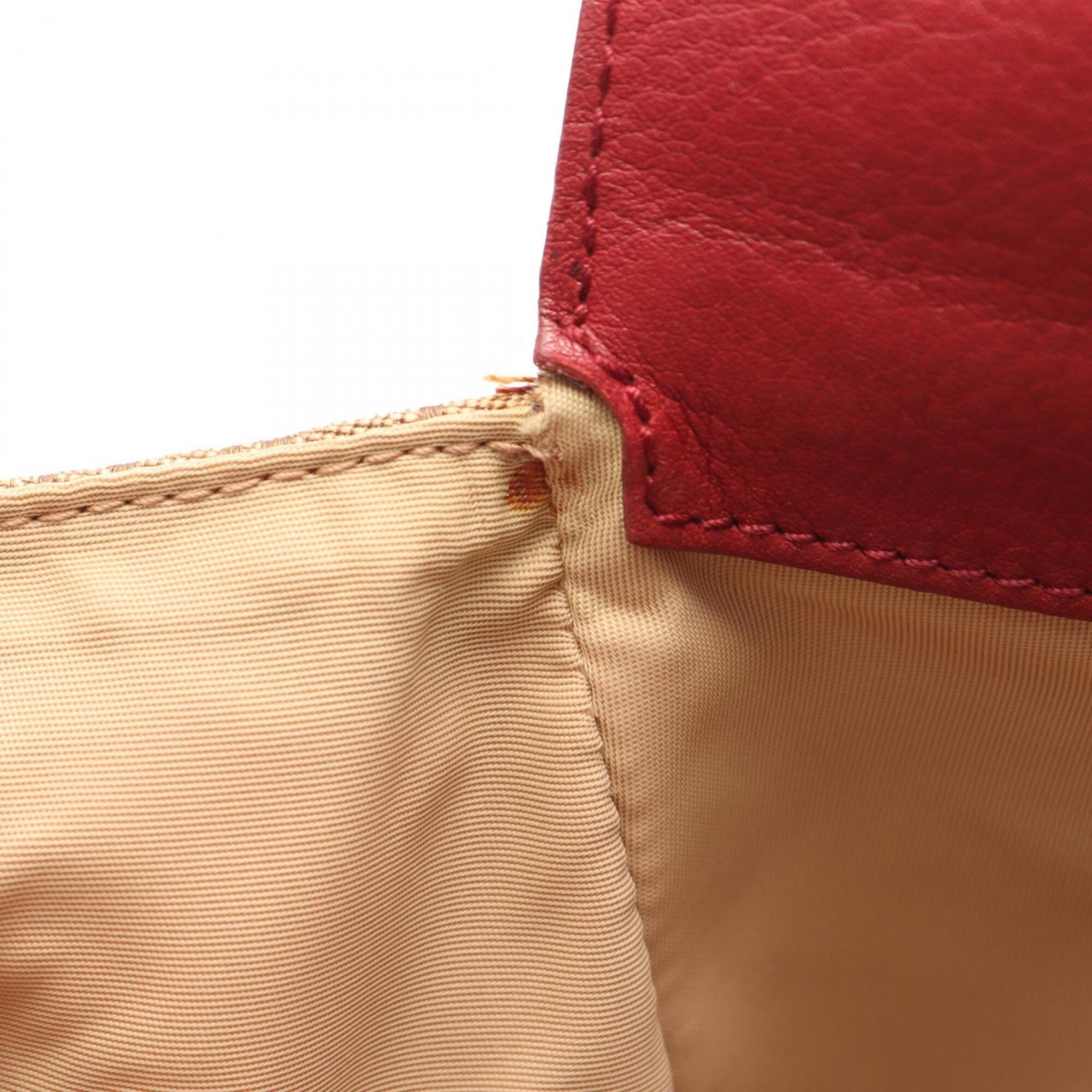 Christian Dior Beige Red Color Trotter Handbag (Pre-Owned)