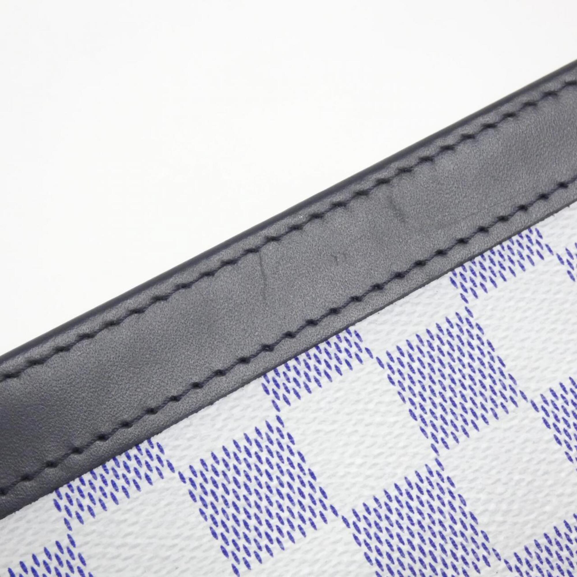 Louis Vuitton Cobalt White Coated Canvas Handbag Pochette (Pre-Owned)