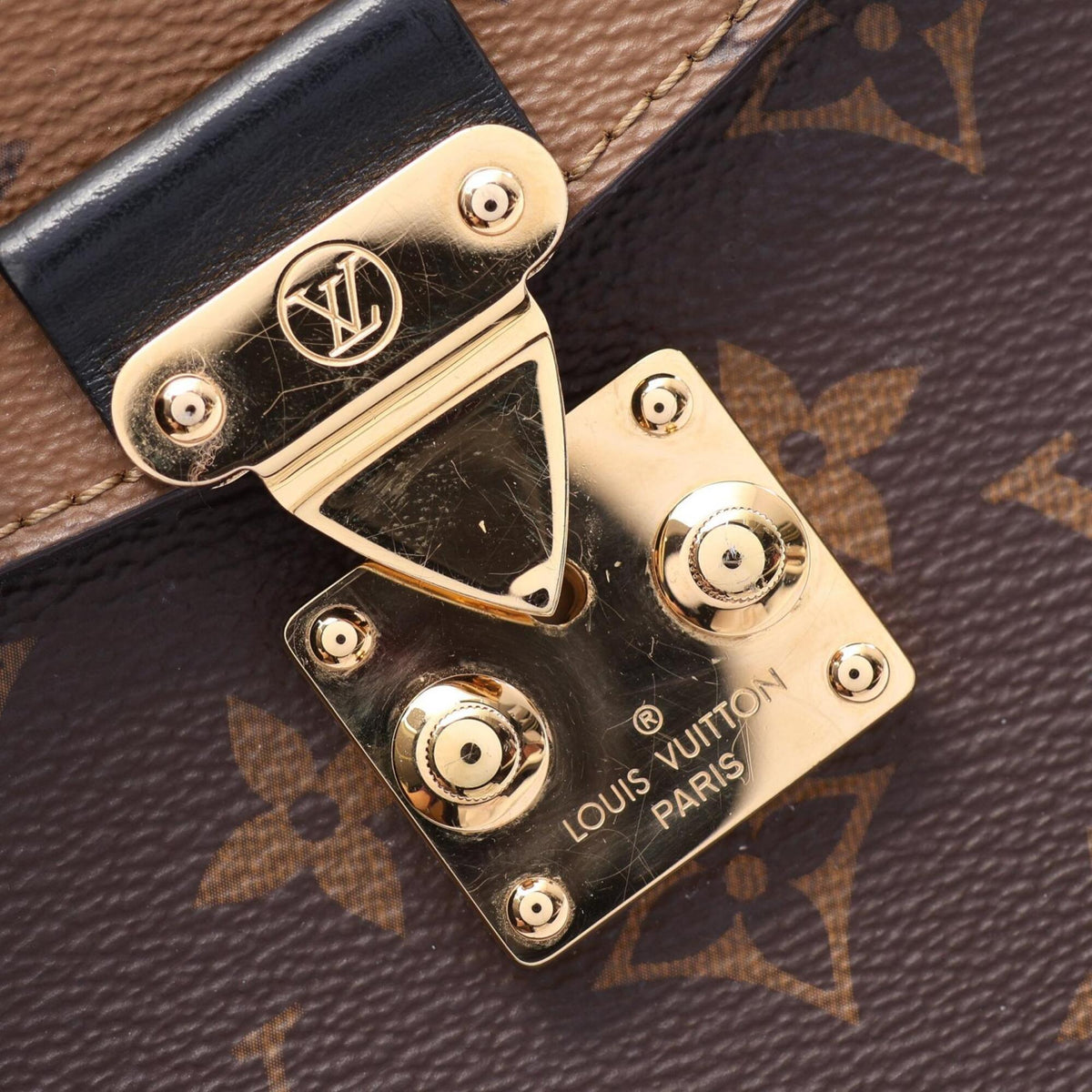 Louis Vuitton Brown Monogram Reverse Coated Canvas Leather Pvc Handbag (Pre-Owned)