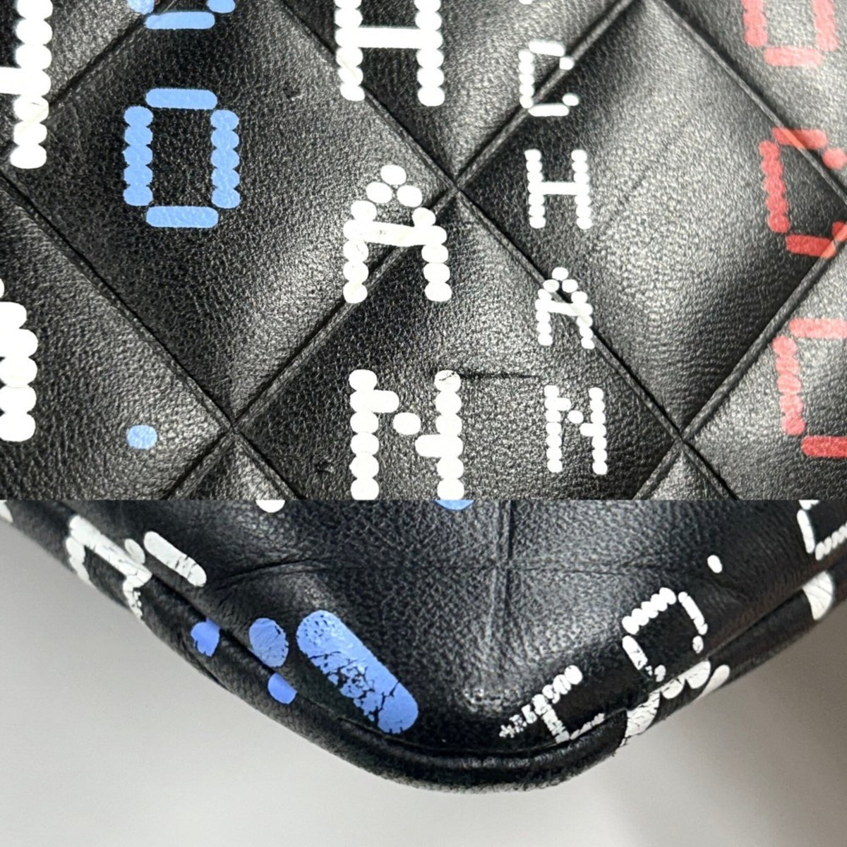 Chanel Black Multi-Color Leather Clutch Bag (Pre-Owned)