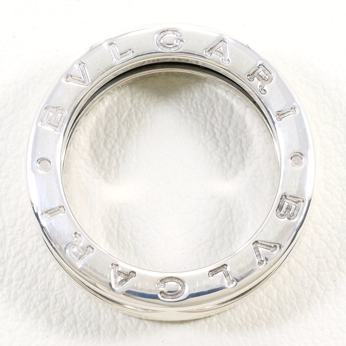 Bvlgari Silver Black Ceramic Silver 925 Band Ring (Pre-Owned)
