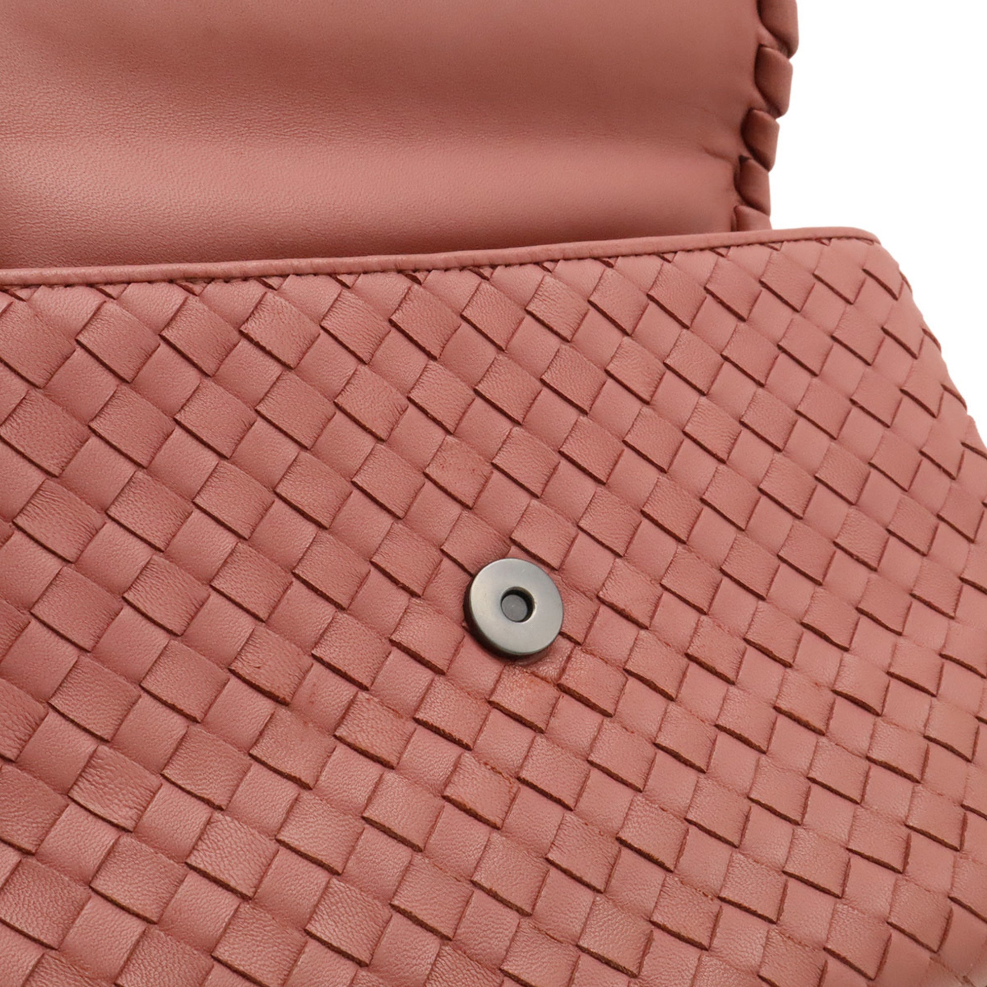 Bottega Veneta Intrecciato Pink Leather Shoulder Bag (Pre-Owned)