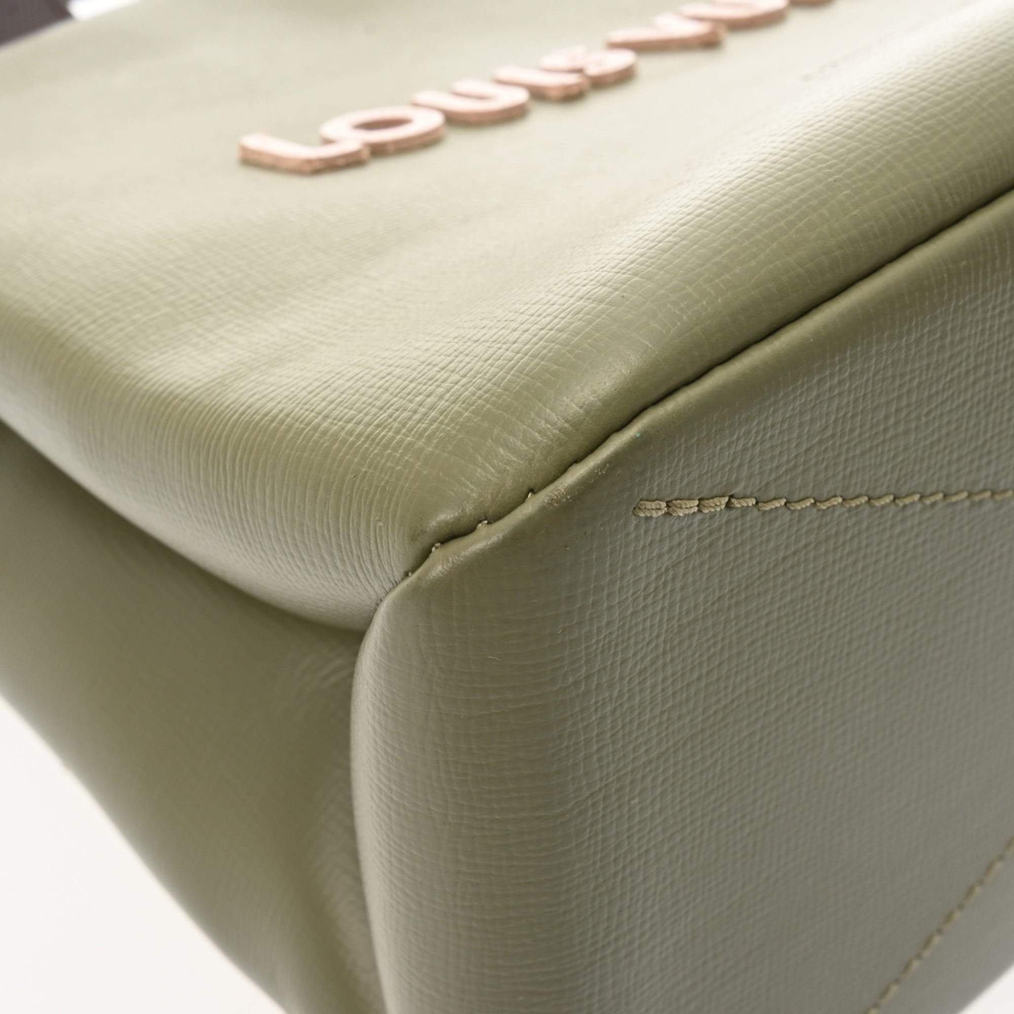 Louis Vuitton Green Khaki Leather Tote Bag (Pre-Owned)