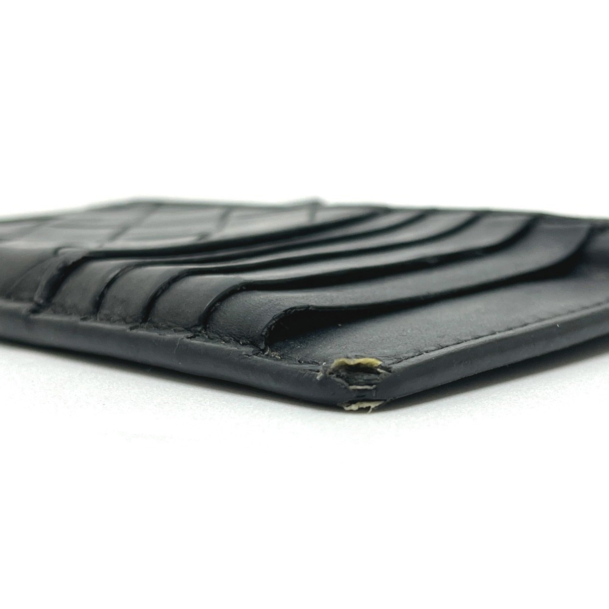 Bottega Veneta Black Intrecciato Leather Coin Purse/Coin Case (Pre-Owned)