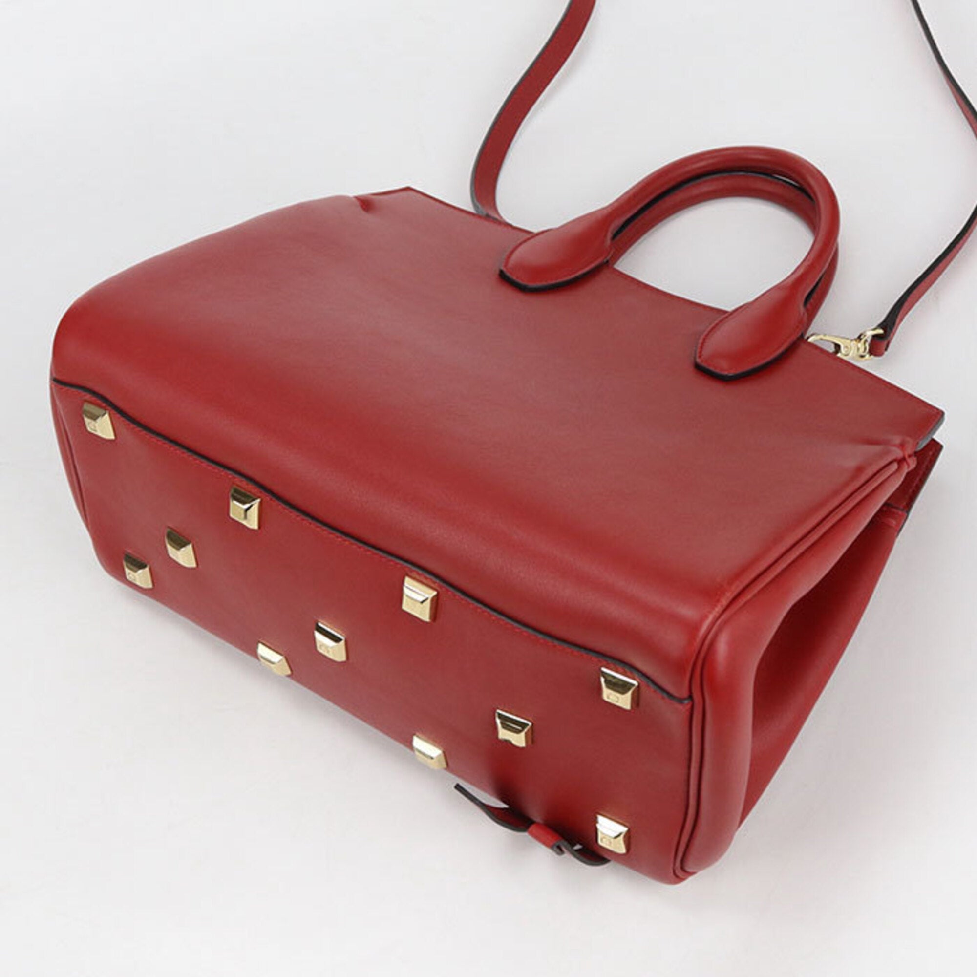 Salvatore Ferragamo Red Color Leather Tote Bag (Pre-Owned)