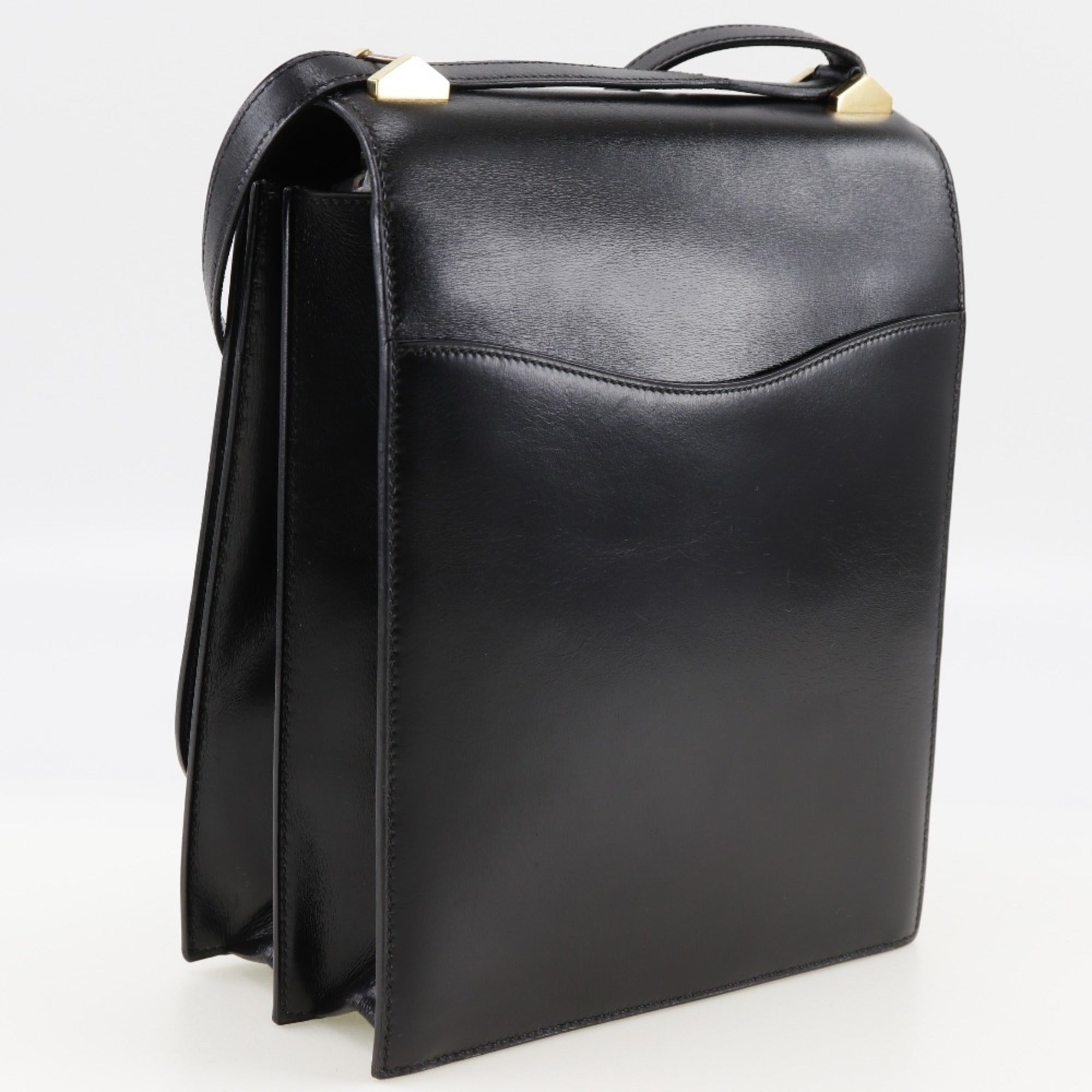 Hermes Black Box Calf Leather Shoulder Bag (Pre-Owned)