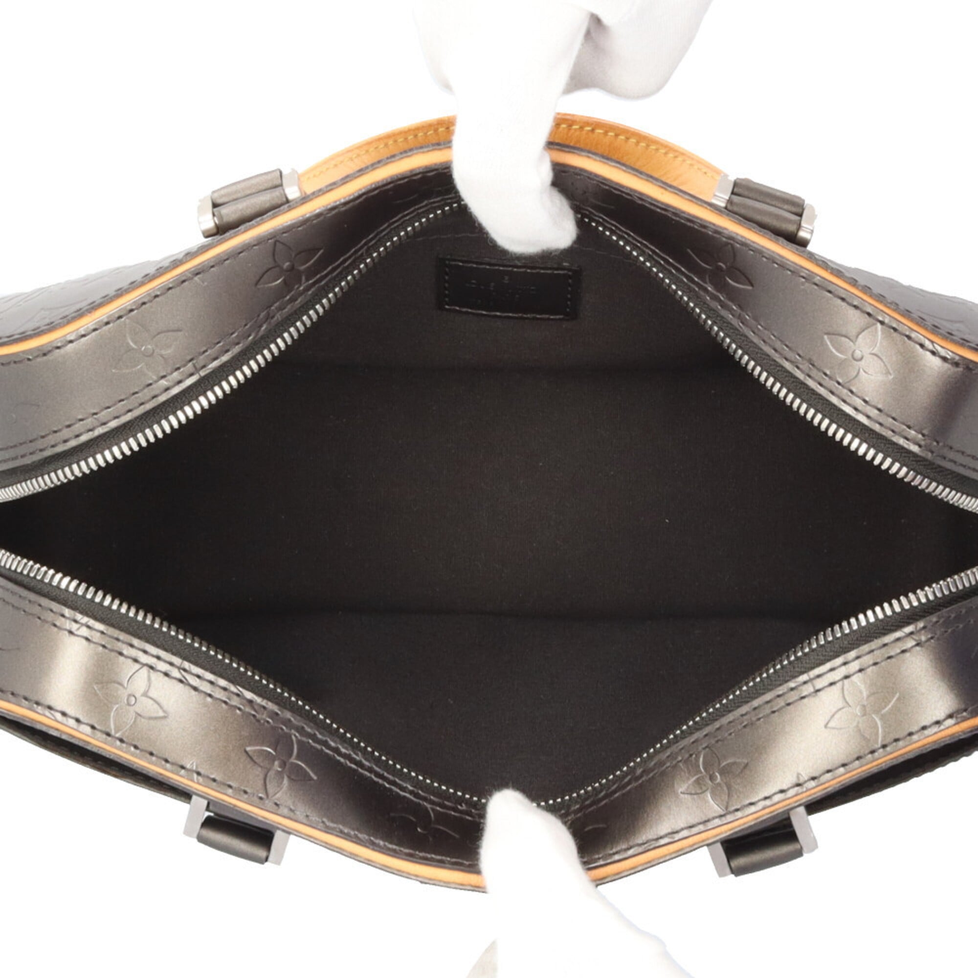 Louis Vuitton Gray Noir Monogram Mat Handbag (Pre-Owned)
