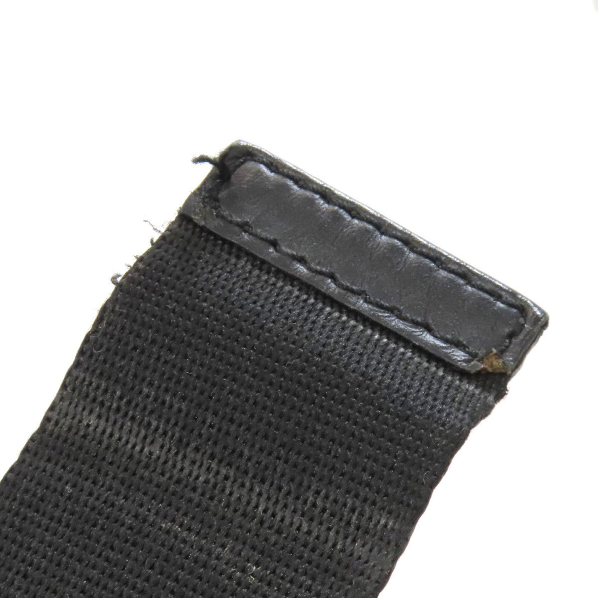 Christian Dior Black Gray Canvas Shoulder Bag (Pre-Owned)