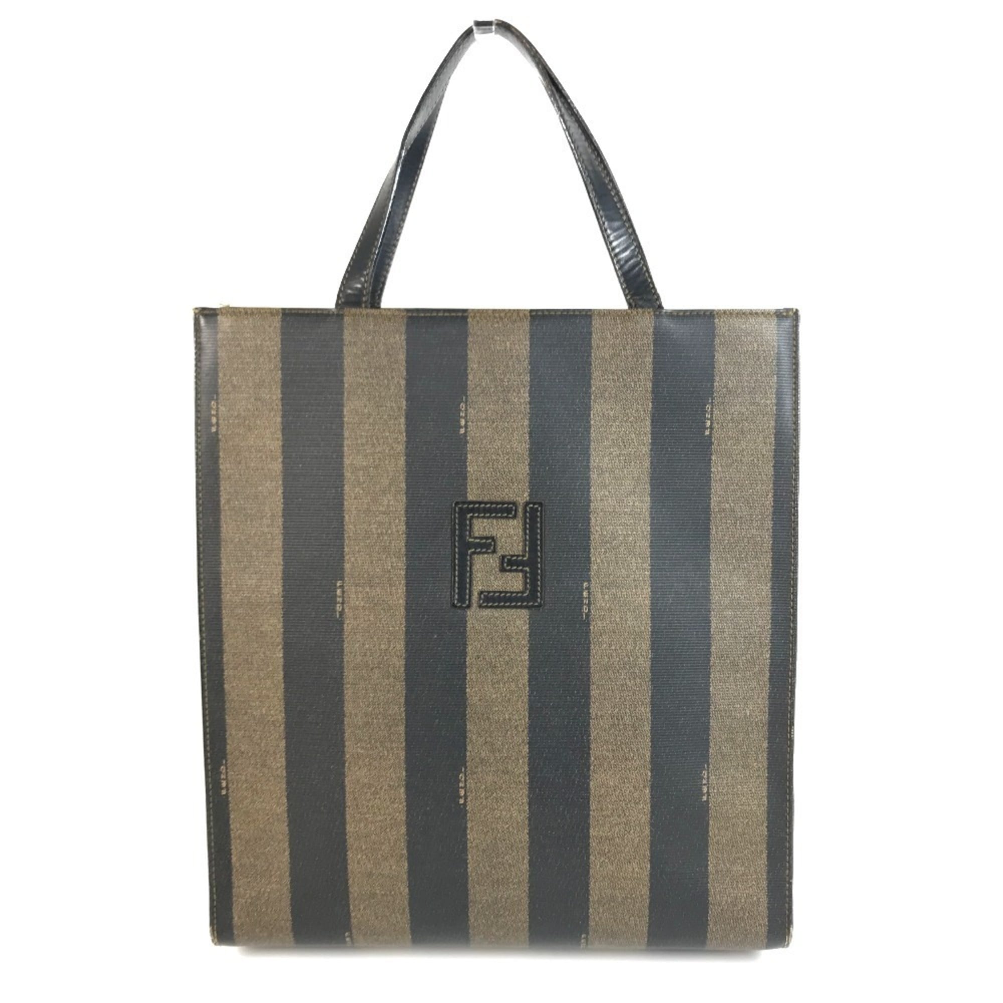 Fendi Khaki Pvc Leather Handbag Tote Bag (Pre-Owned)