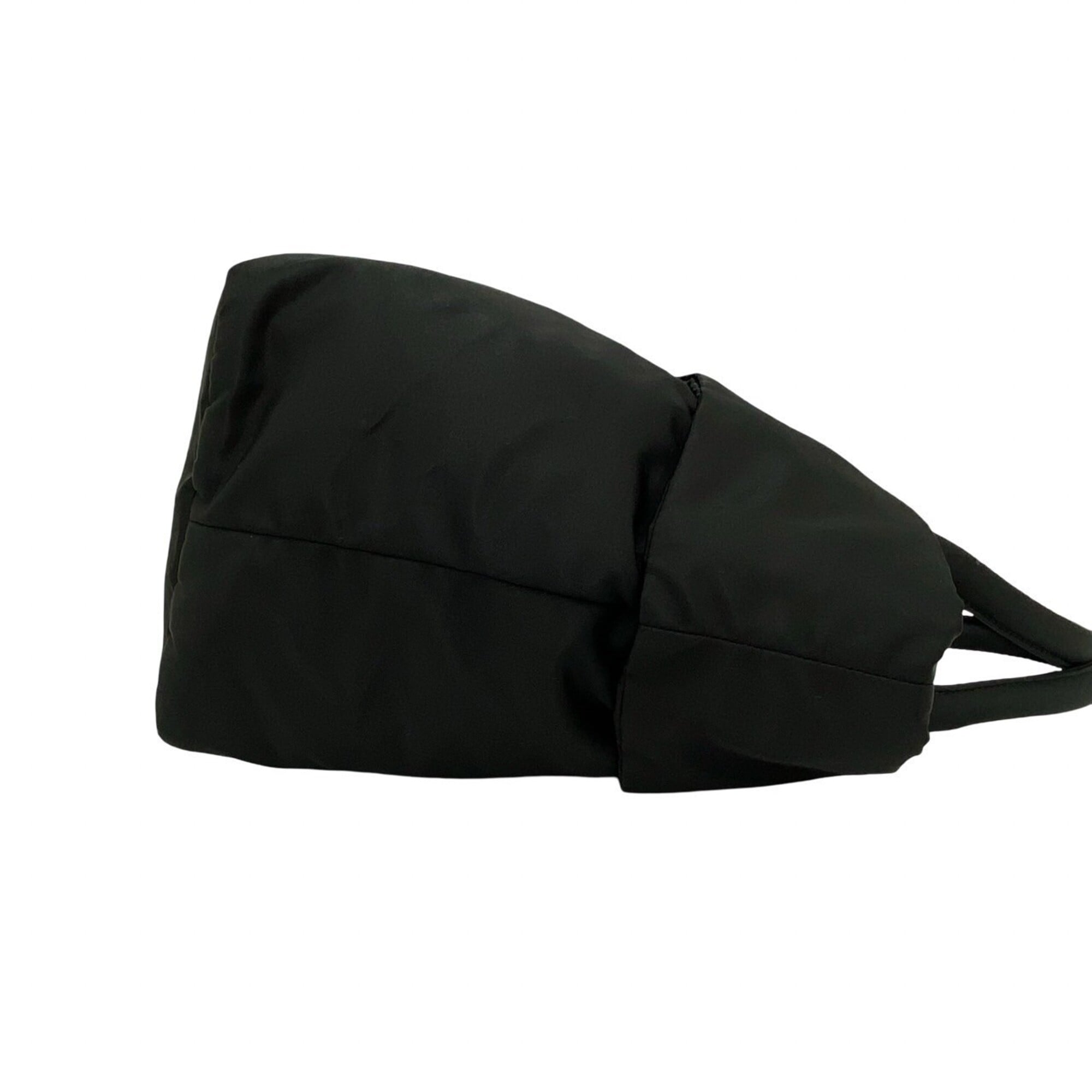 Prada Black Nylon Leather Handbag Shoulder Bag (Pre-Owned)