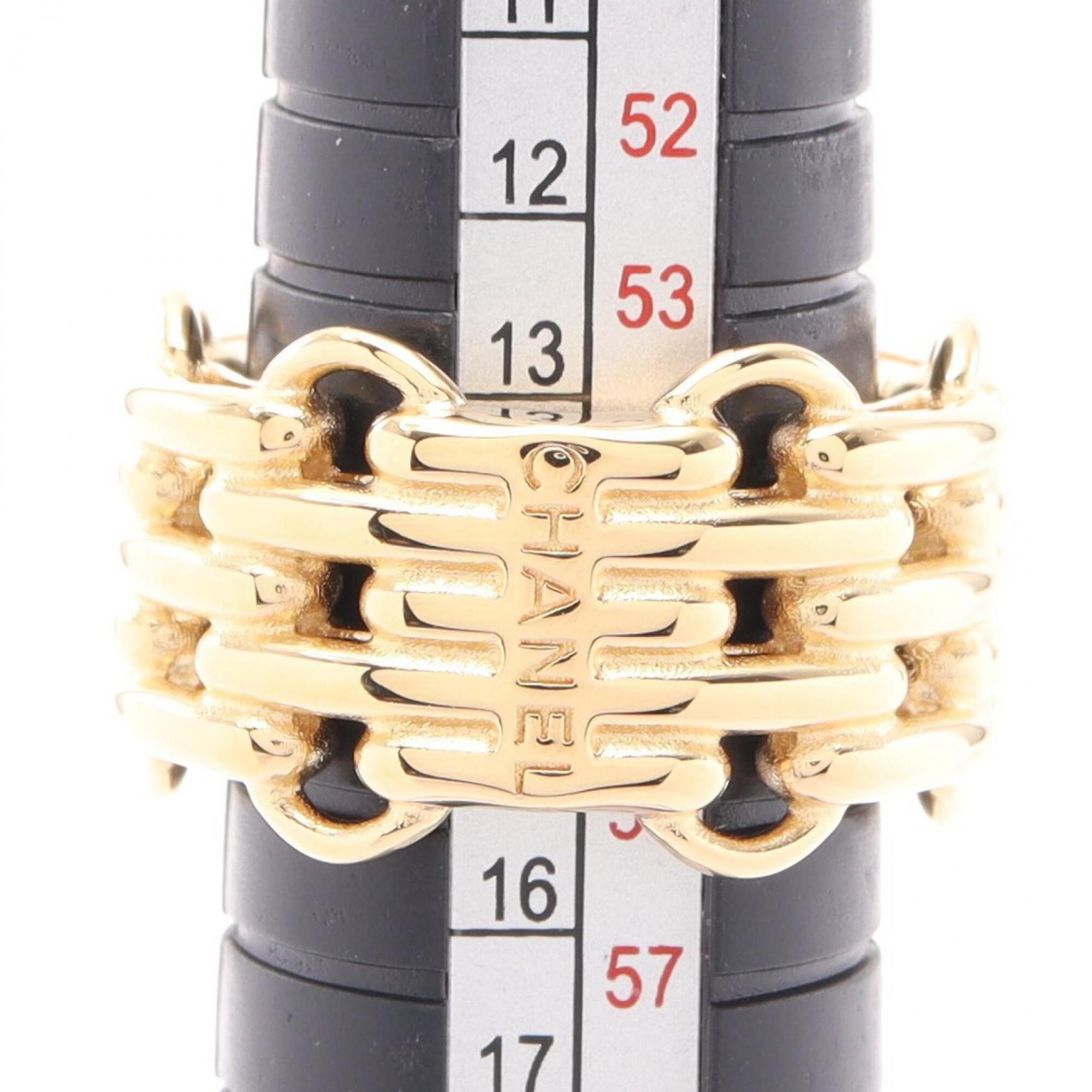 Chanel Gold Gold Plating Band Ring (Pre-Owned)