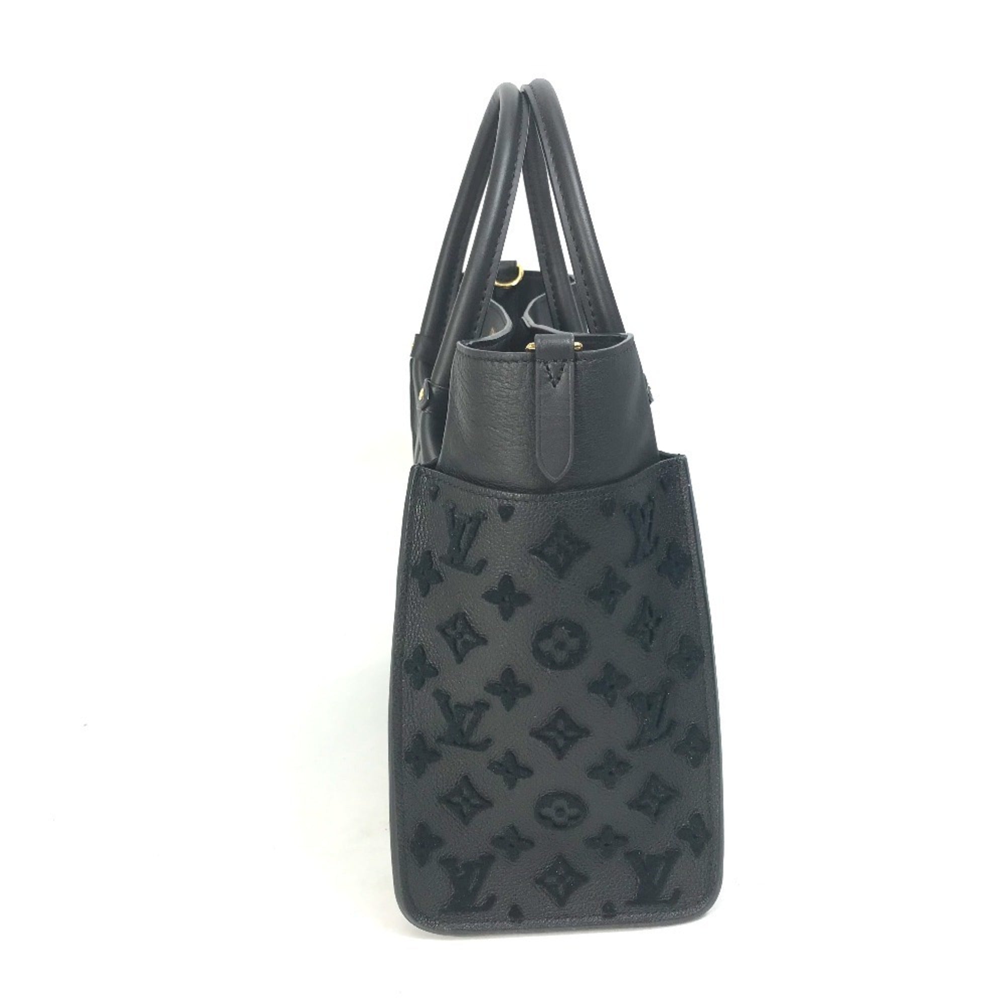 Louis Vuitton Black Leather Handbag Shoulder Bag Tote Bag (Pre-Owned)