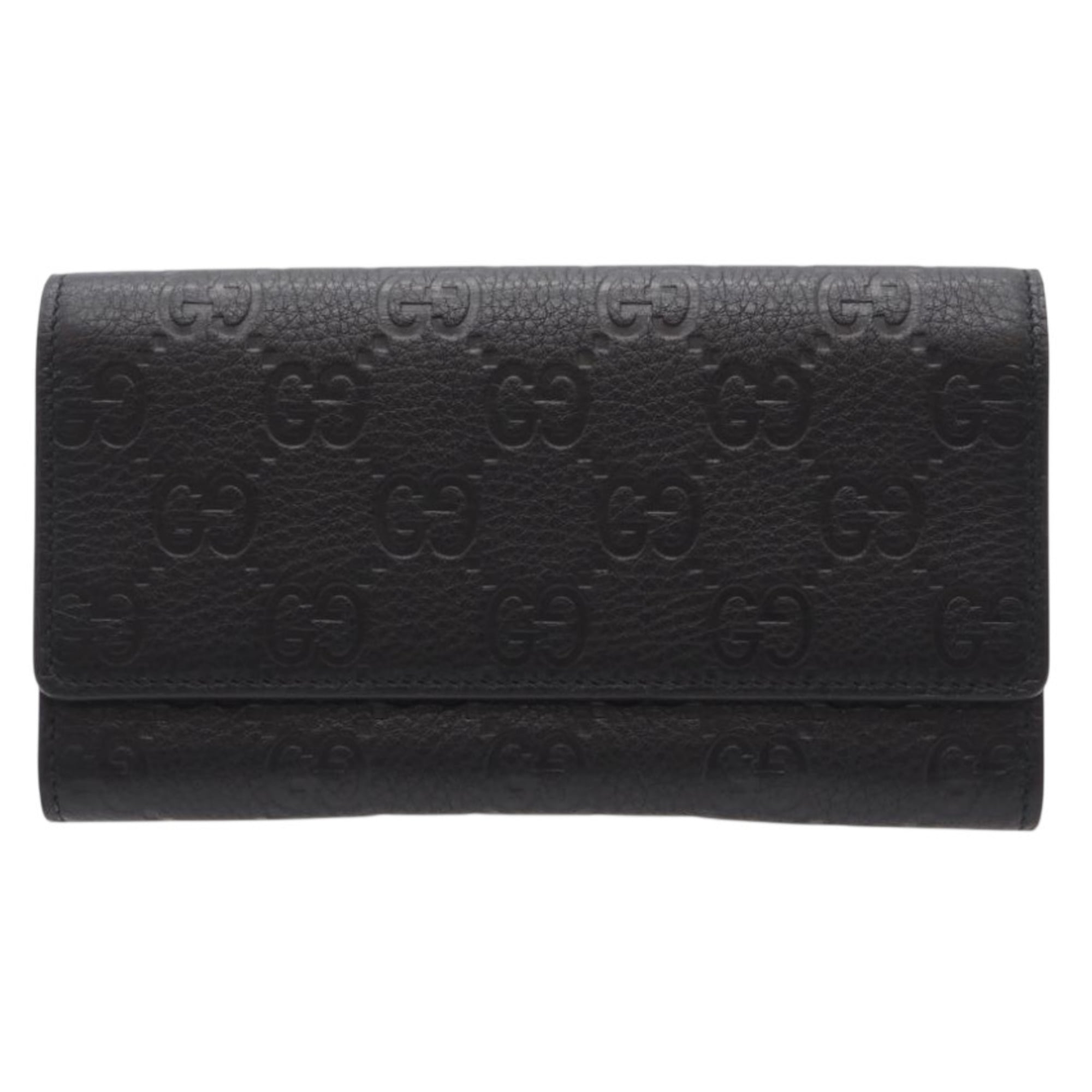 Gucci Black Leather Long Wallet (Bi-Fold) (Pre-Owned)