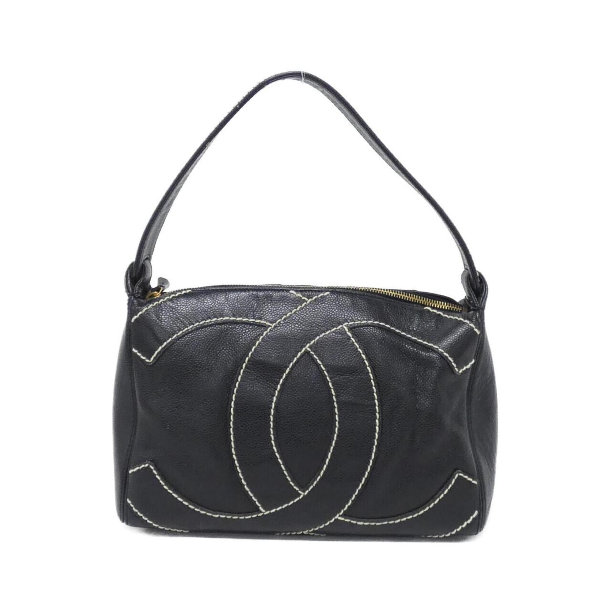Chanel Black Grained Calfskin Shoulder Bag (Pre-Owned)