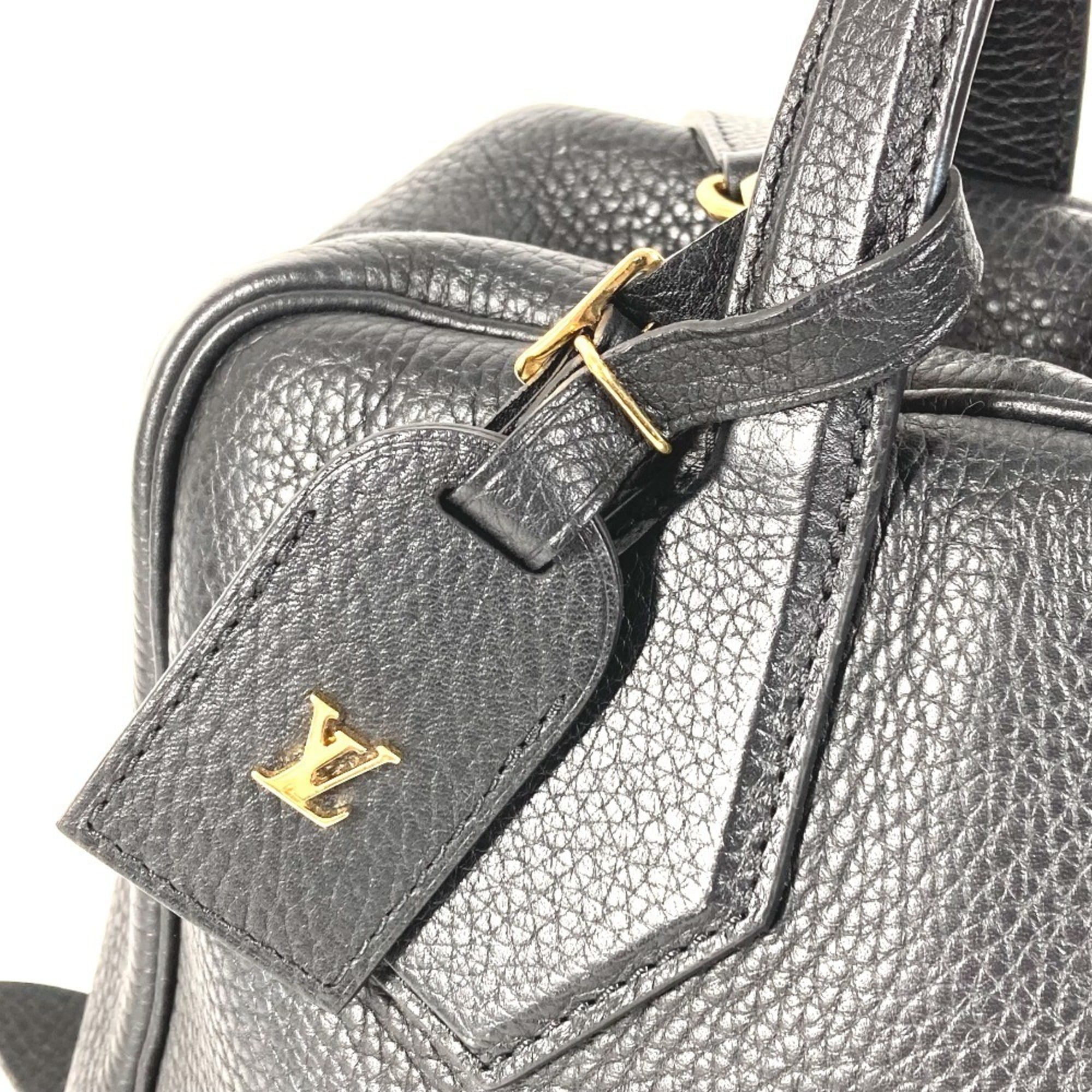 Louis Vuitton Black Noir Leather Handbag Tote Bag (Pre-Owned)