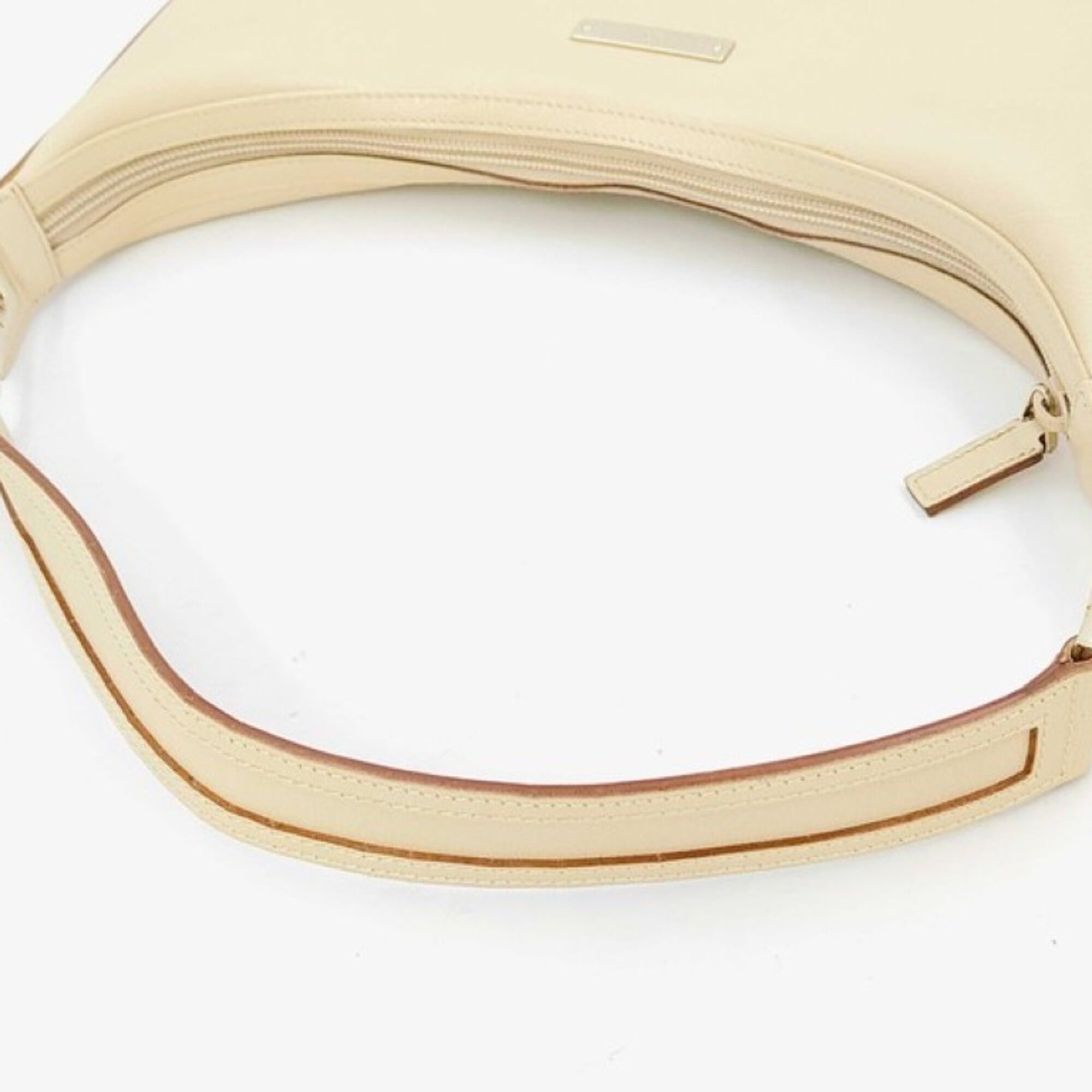 Gucci Beige Black Leather Shoulder Bag (Pre-Owned)