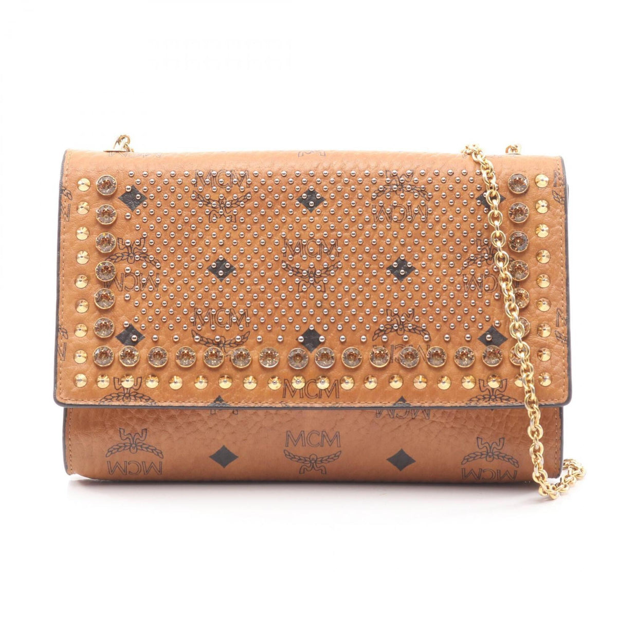 Mcm Brown Coated Canvas Handbag Shoulder Bag (Pre-Owned)