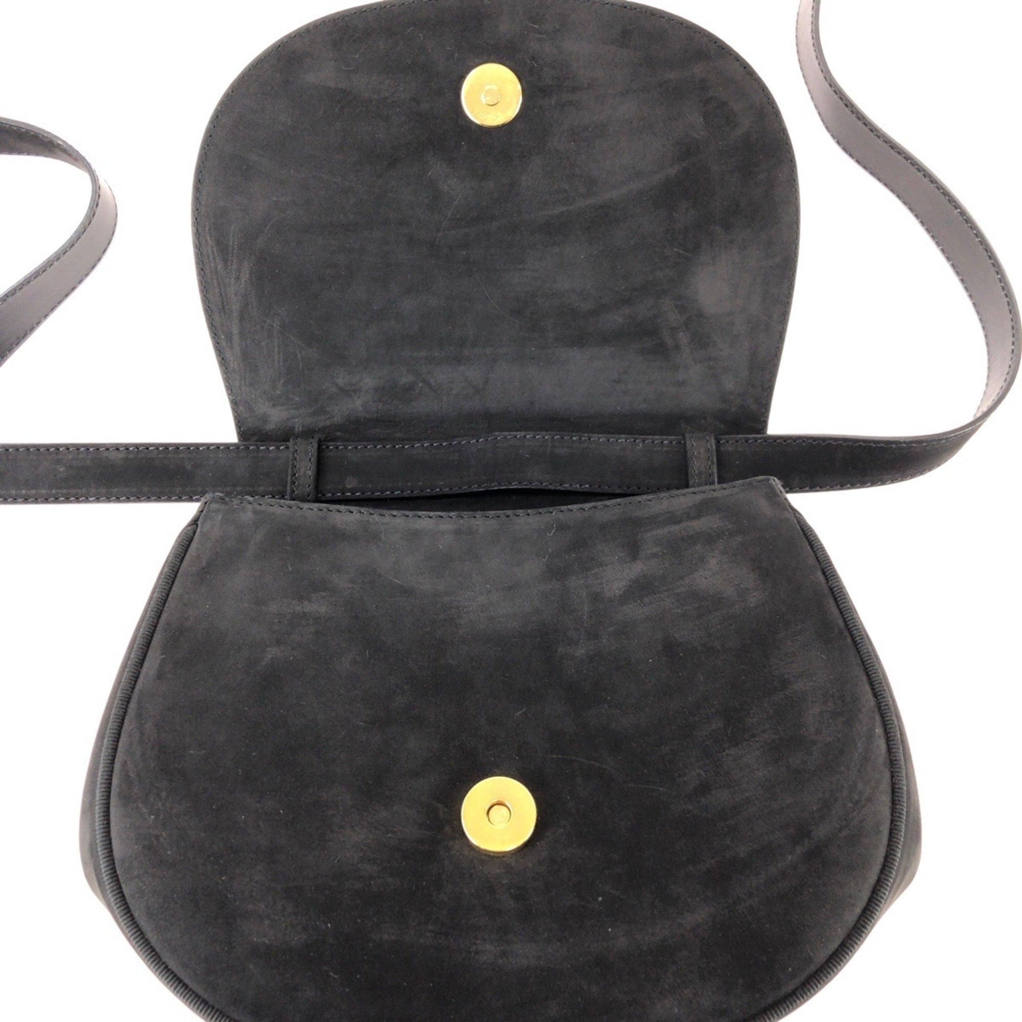 Salvatore Ferragamo Black Suede Pochette Shoulder Bag (Pre-Owned)