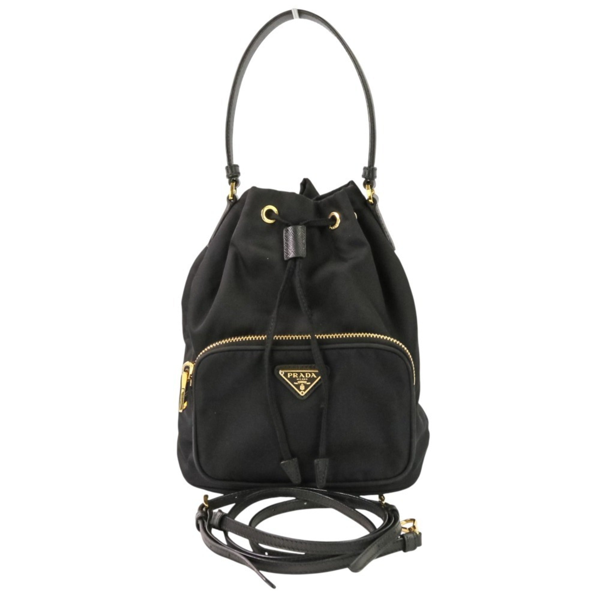 Prada Black Nylon Handbag Shoulder Bag (Pre-Owned)