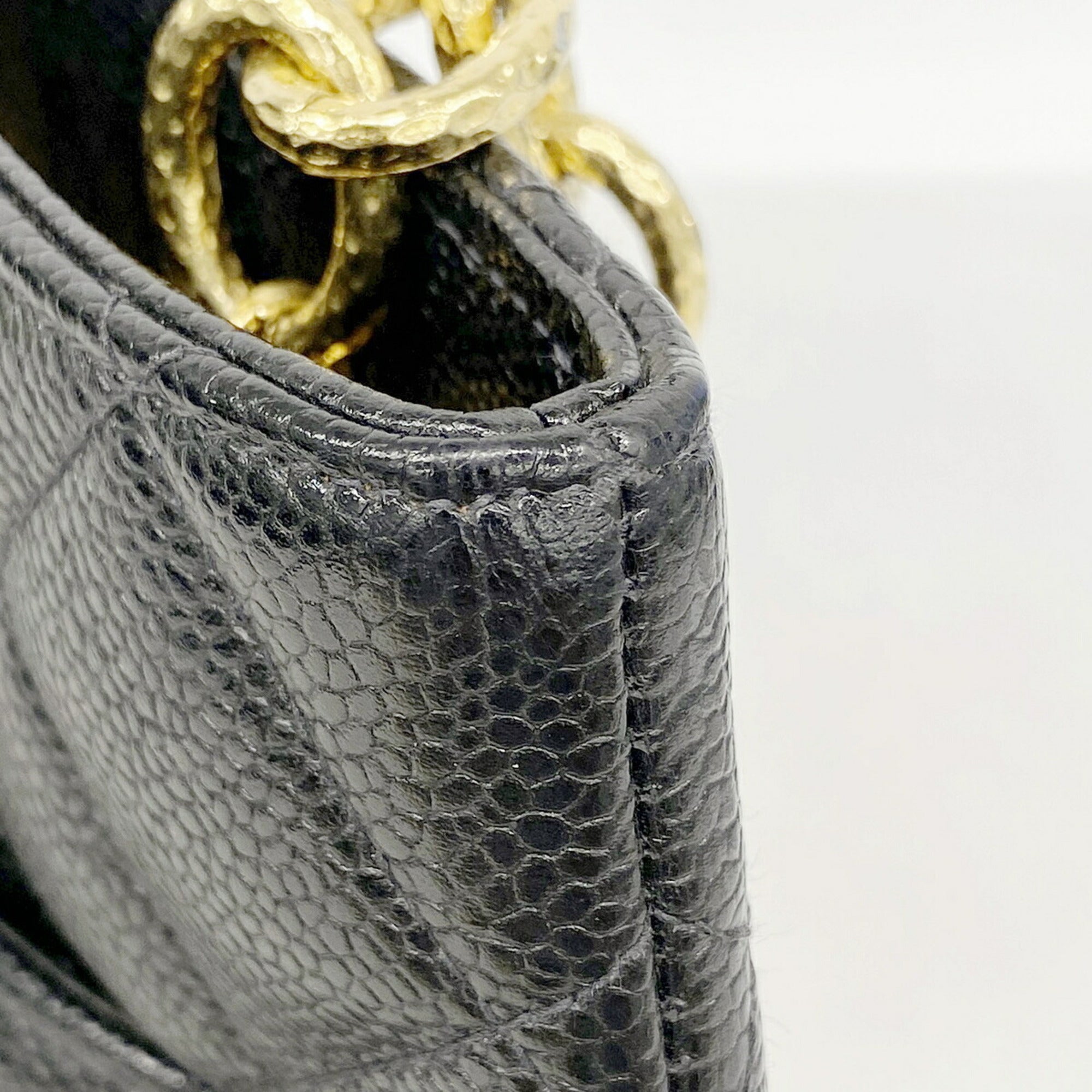 Chanel Black Grained Calfskin Tote Bag (Pre-Owned)