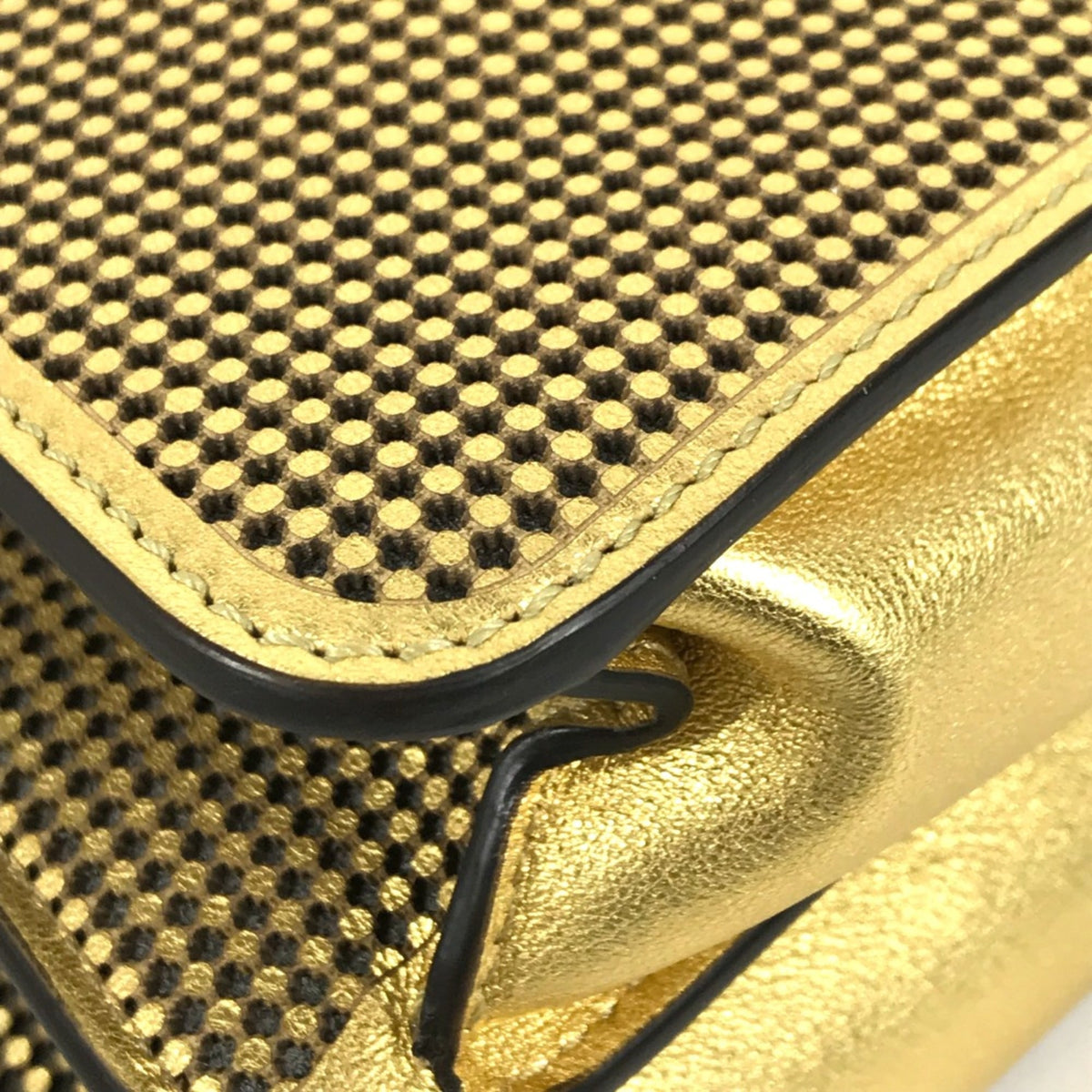 Fendi Gold Leather Handbag (Pre-Owned)