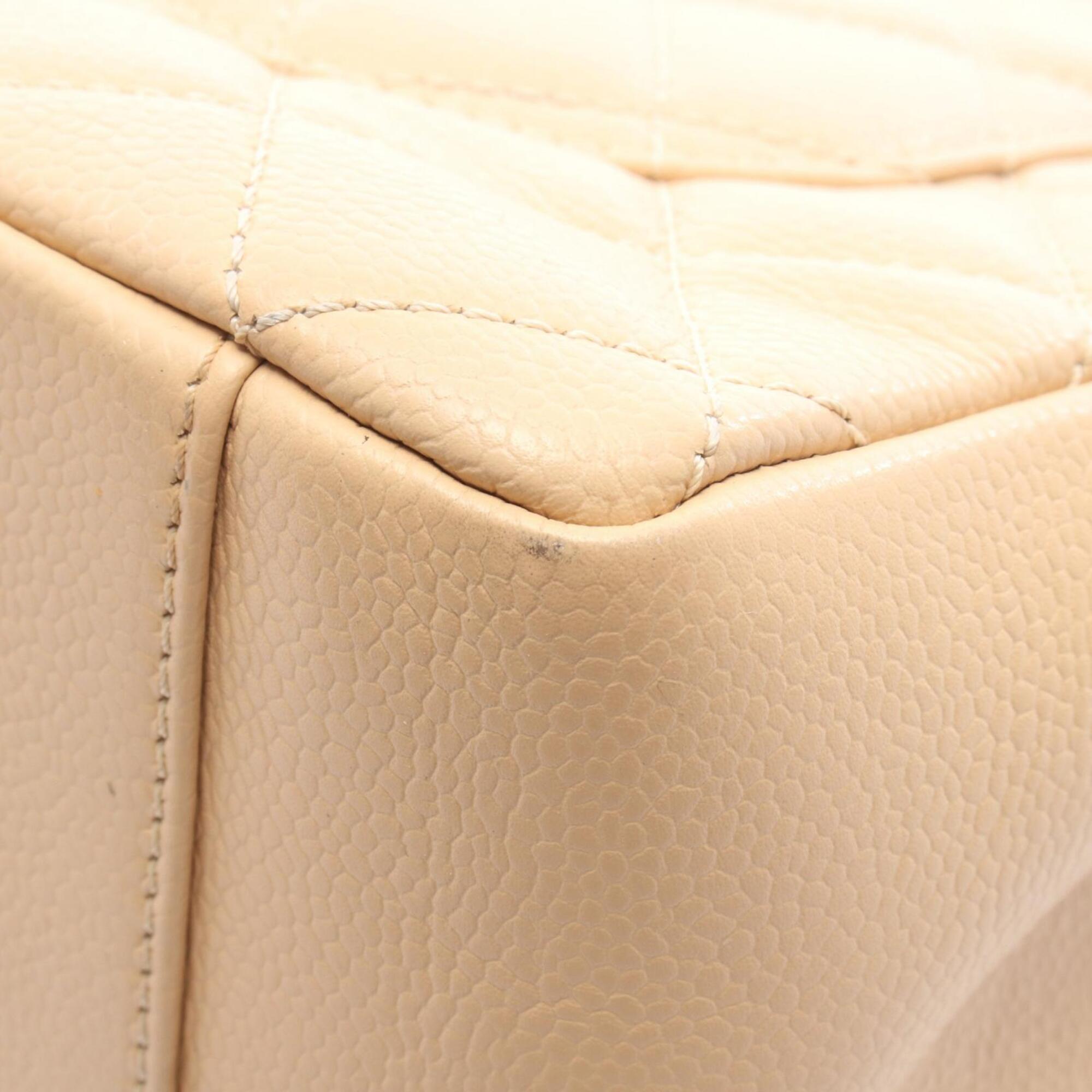 Chanel Beige Grained Calfskin Handbag Tote Bag (Pre-Owned)