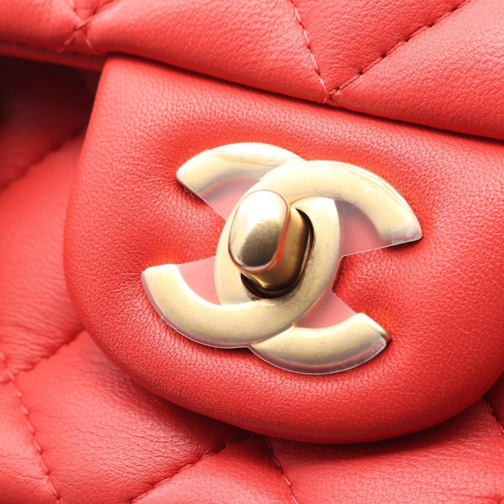 Chanel Pink Leather Handbag Shoulder Bag (Pre-Owned)