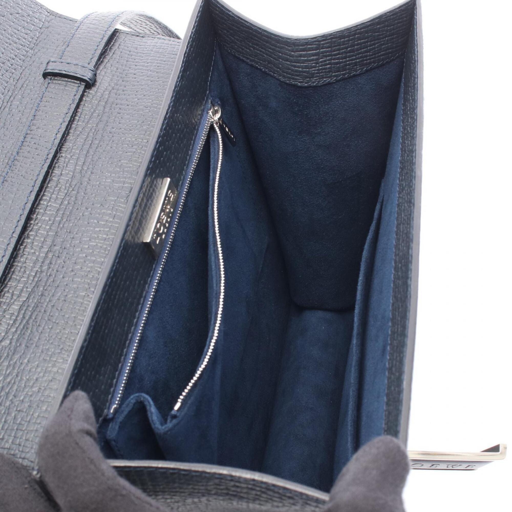 Loewe Navy Leather Handbag (Pre-Owned)