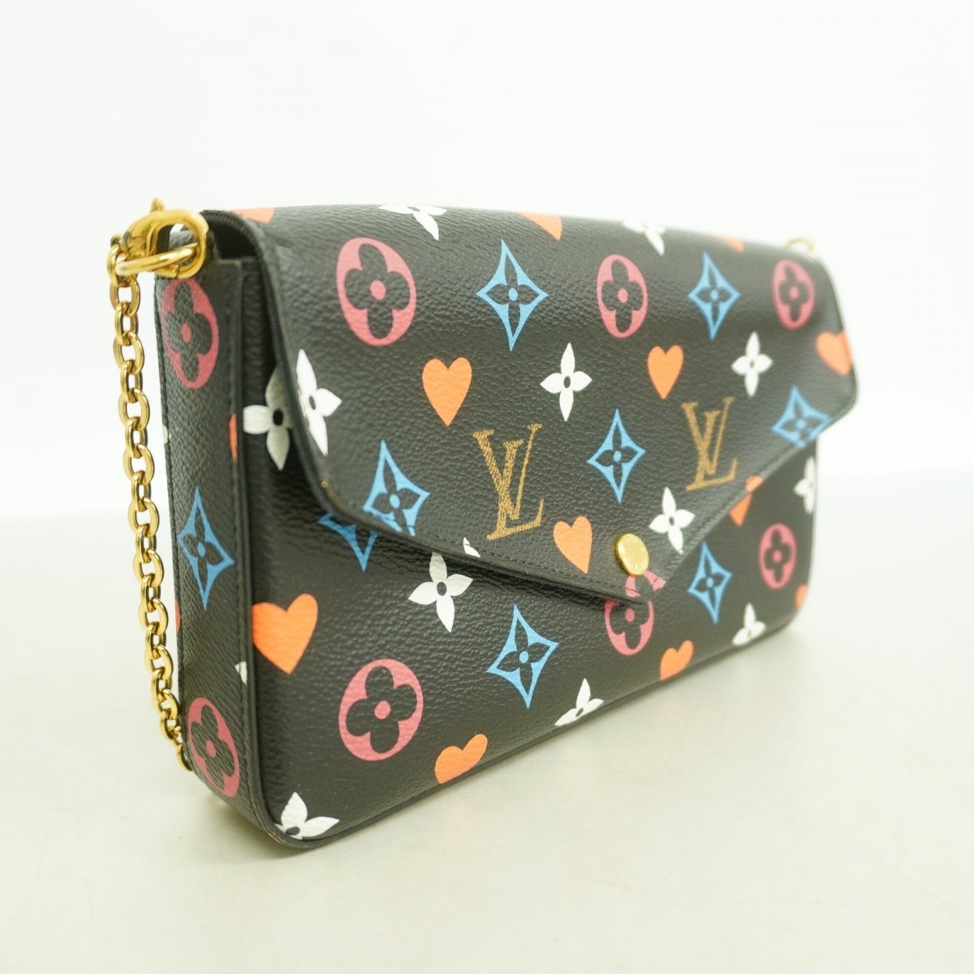 Louis Vuitton Black Multi-Color Chain/Shoulder Wallet (Pre-Owned)