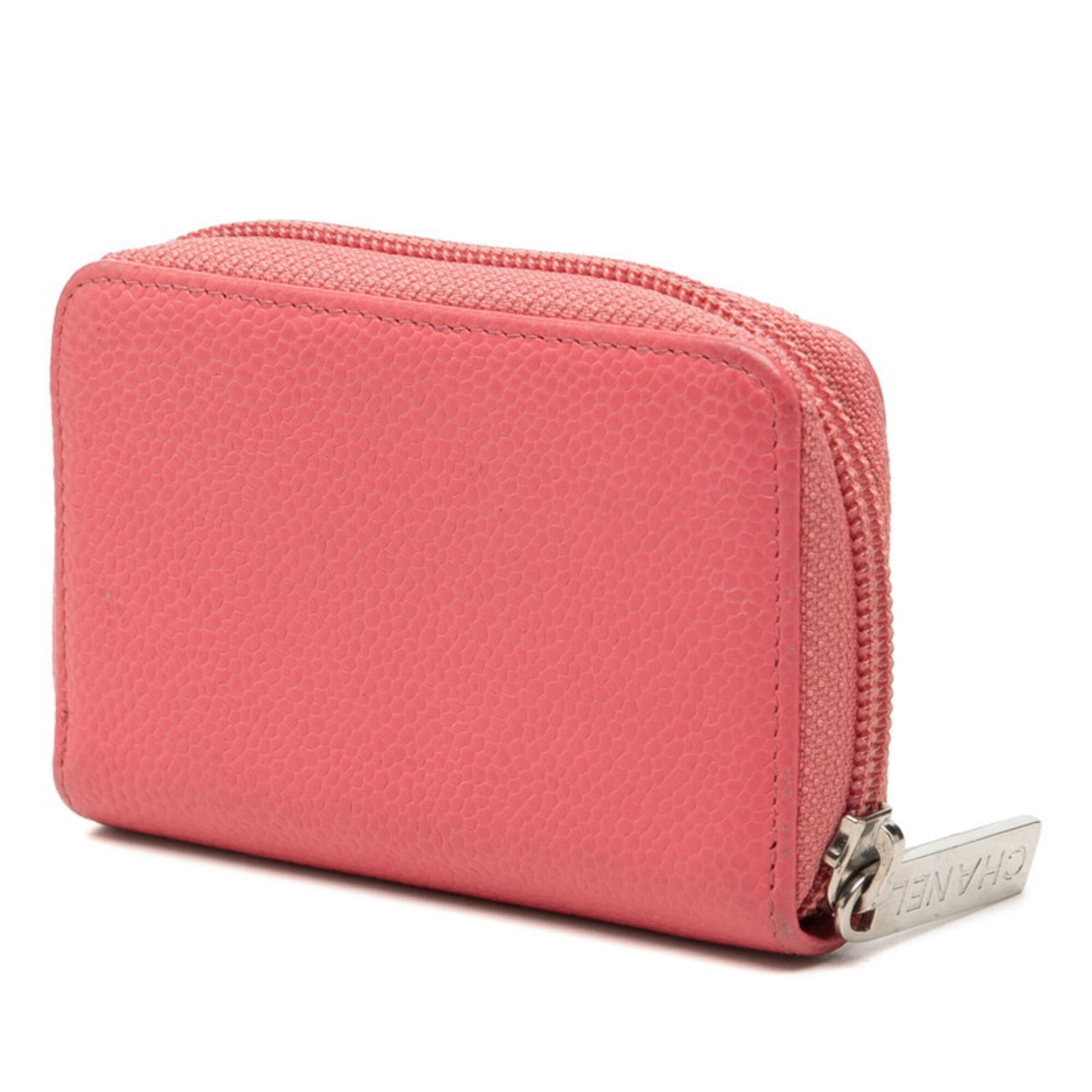 Chanel Pink Grained Calfskin Coin Purse/Coin Case (Pre-Owned)