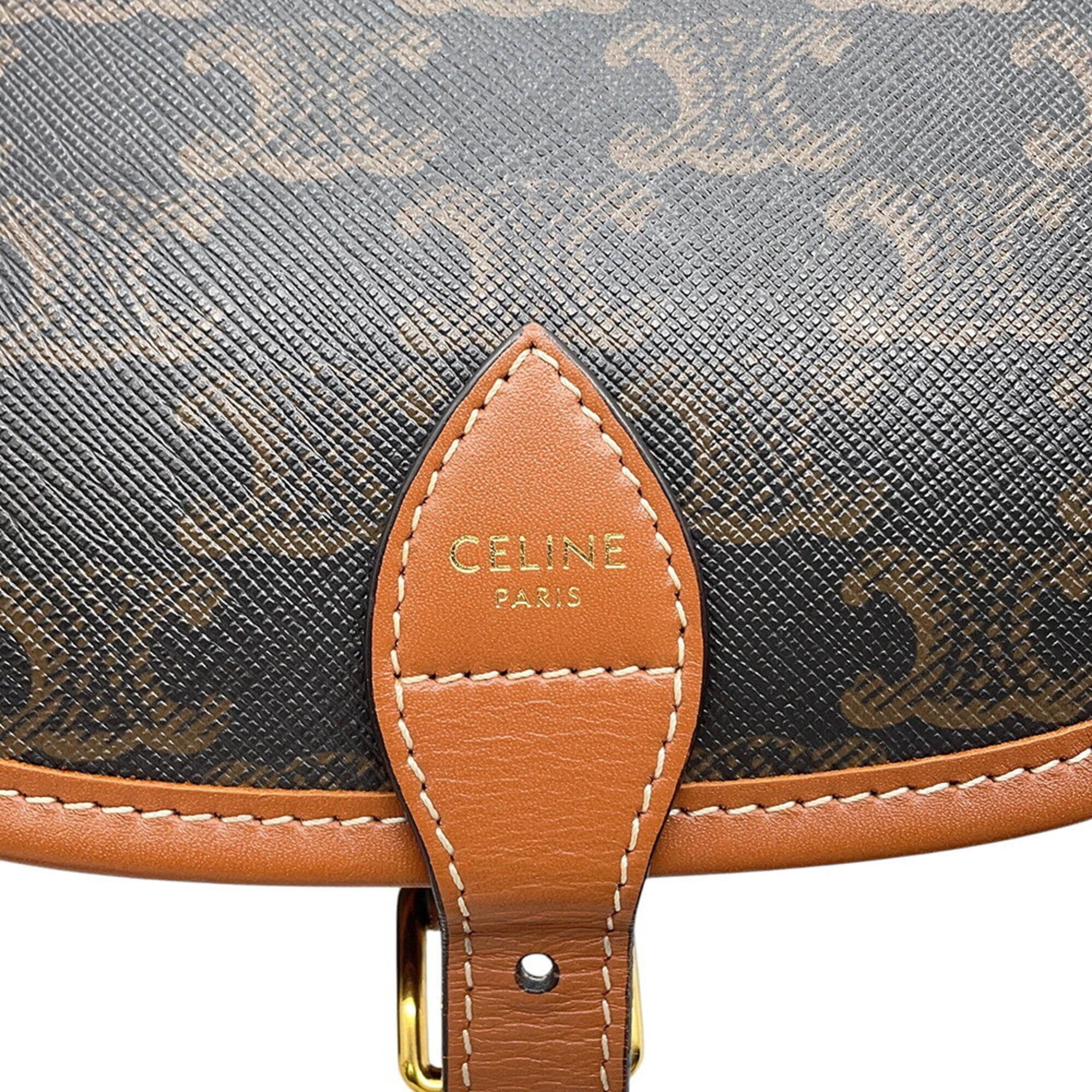 Celine Brown Pvc Leather Handbag Shoulder Bag (Pre-Owned)