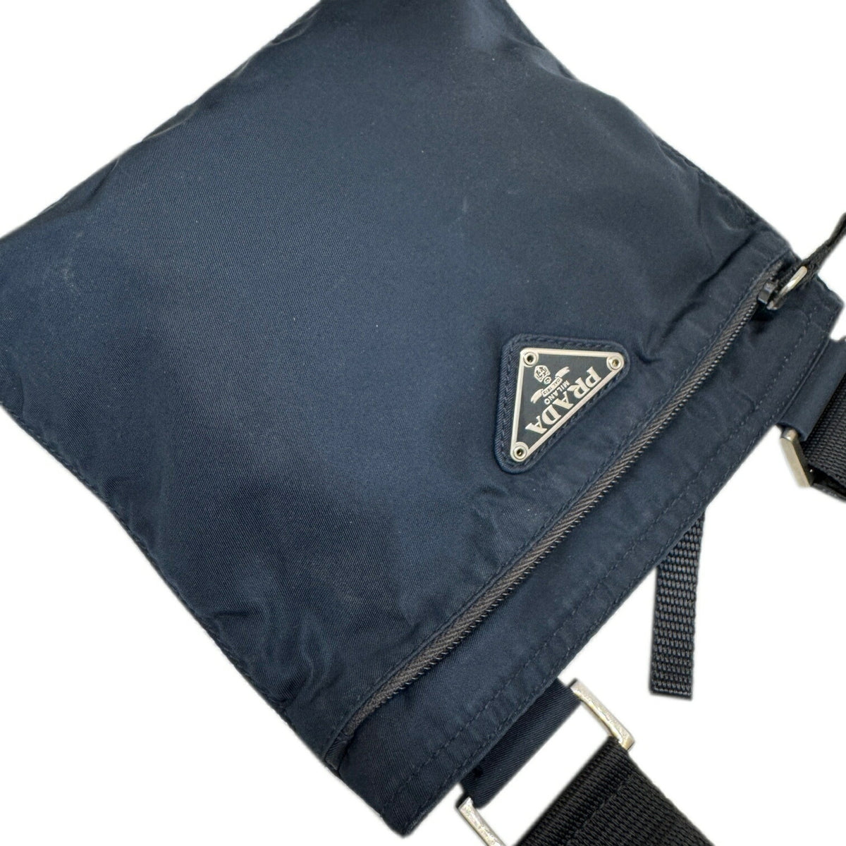 Prada Navy Nylon Pochette Shoulder Bag (Pre-Owned)