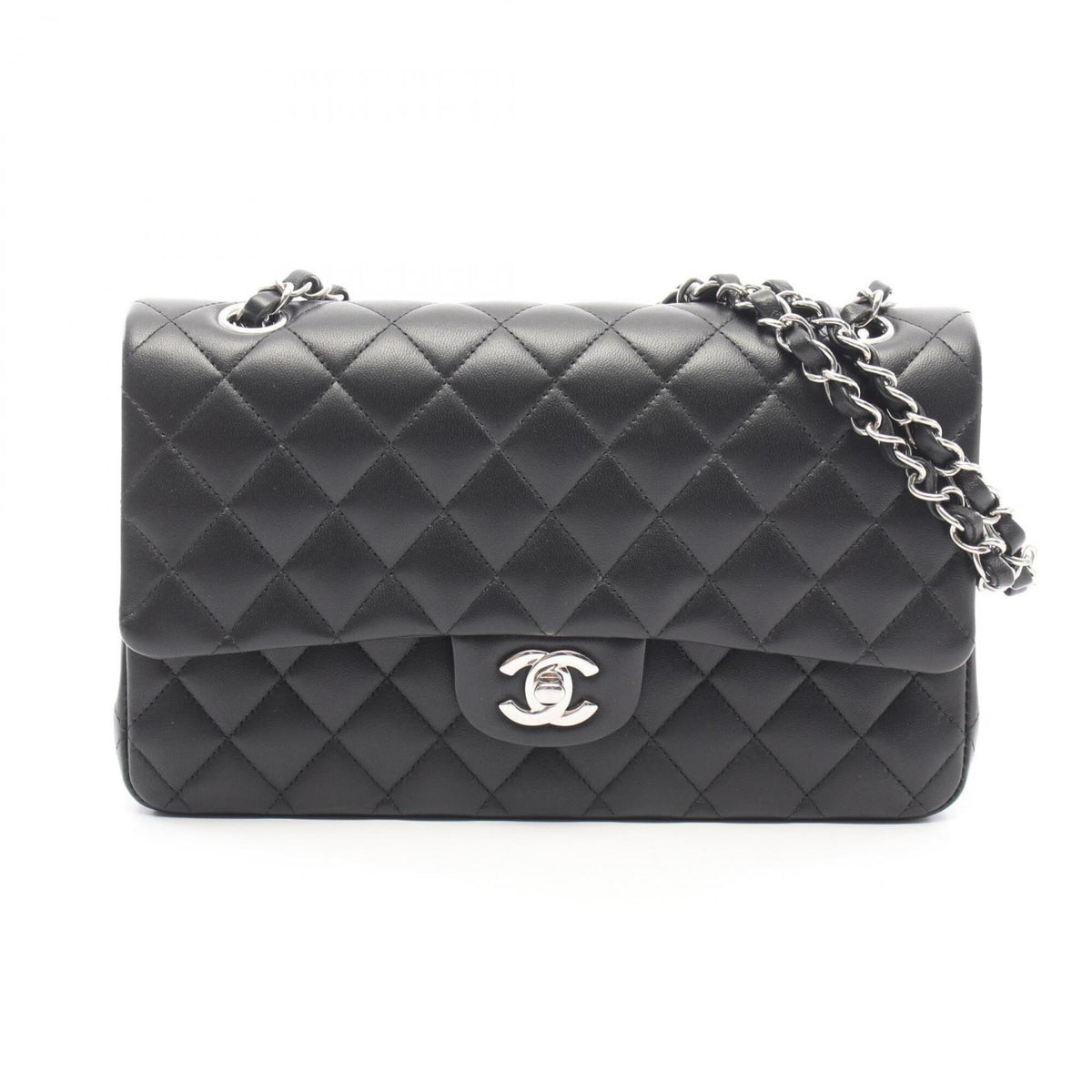 Chanel Black Leather Handbag Shoulder Bag (Pre-Owned)
