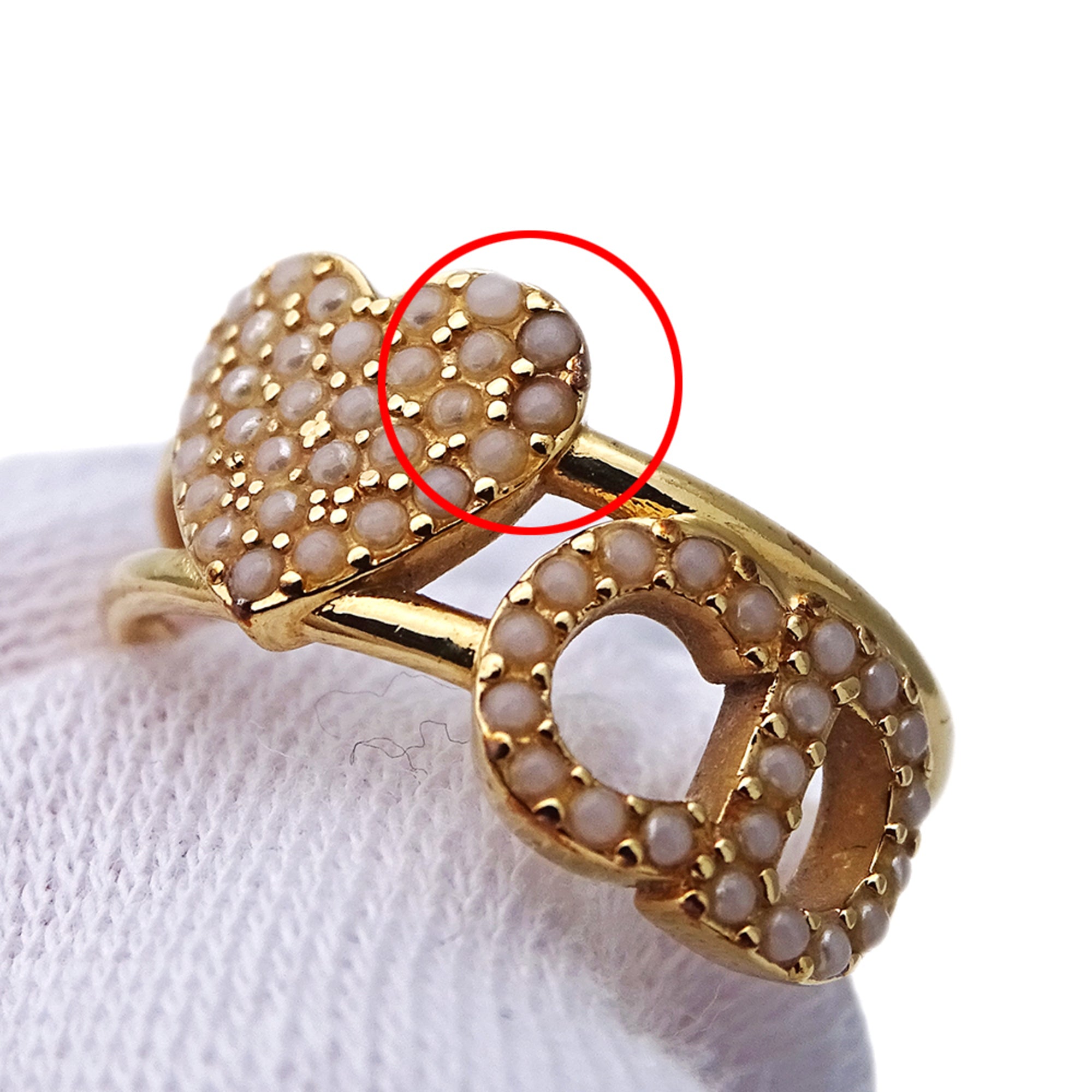 Christian Dior Gold Gold Plating Band Ring (Pre-Owned)