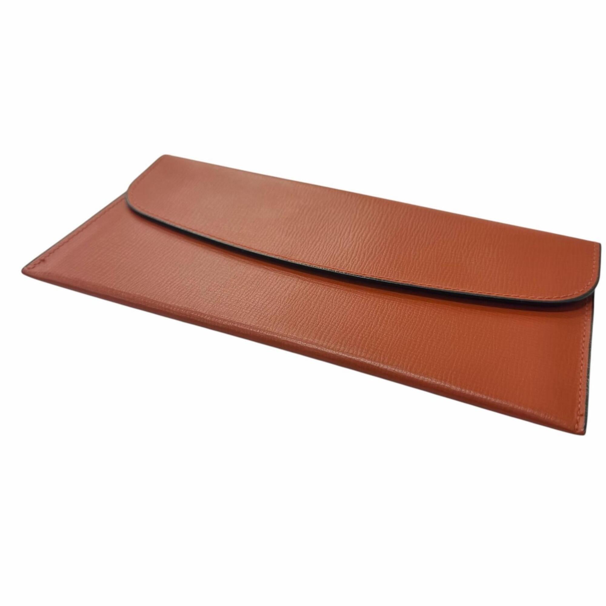 Valextra Brown Leather Long Bill Wallet (Bi-Fold) (Pre-Owned)