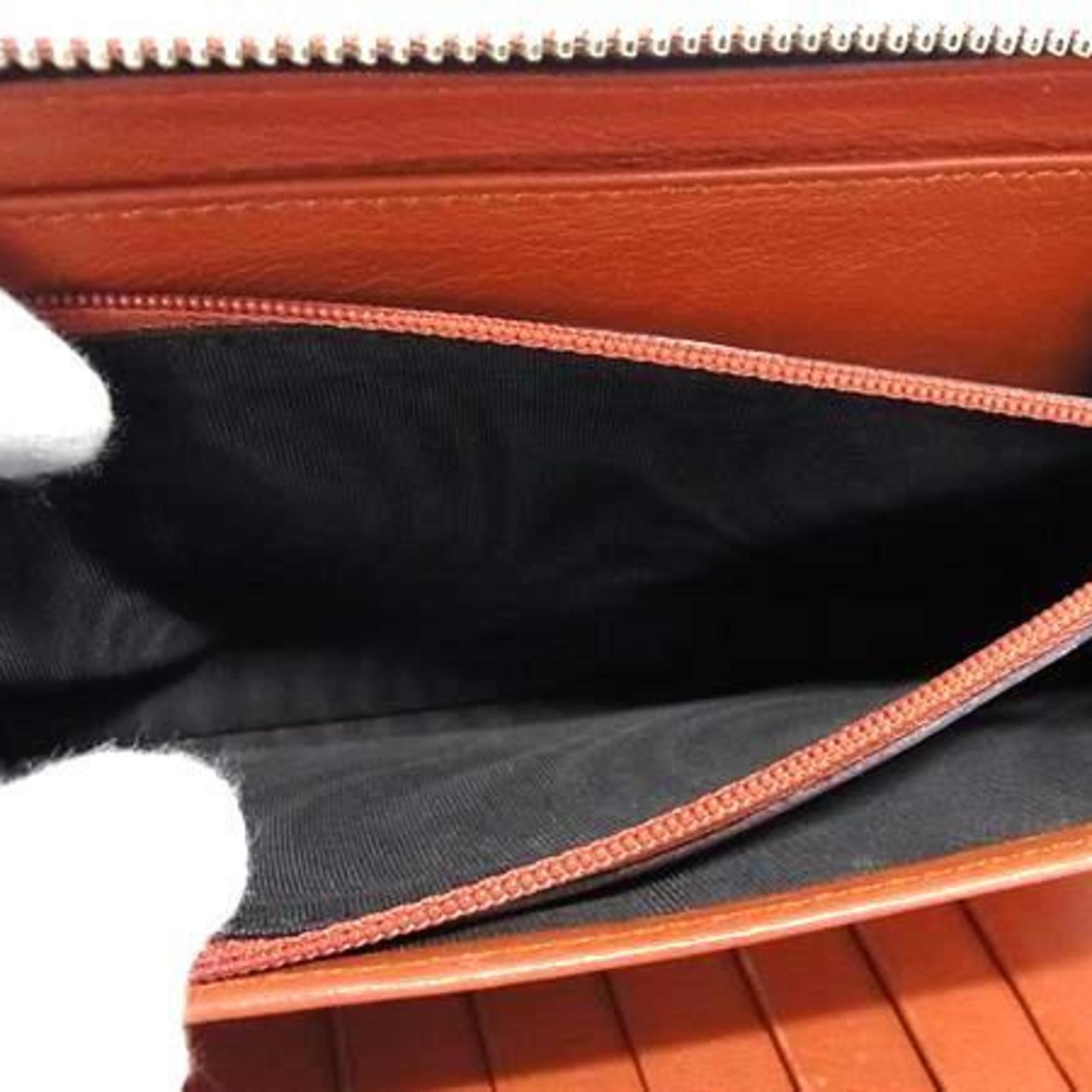 Gucci Brown Leather Long Wallet (Bi-Fold) (Pre-Owned)
