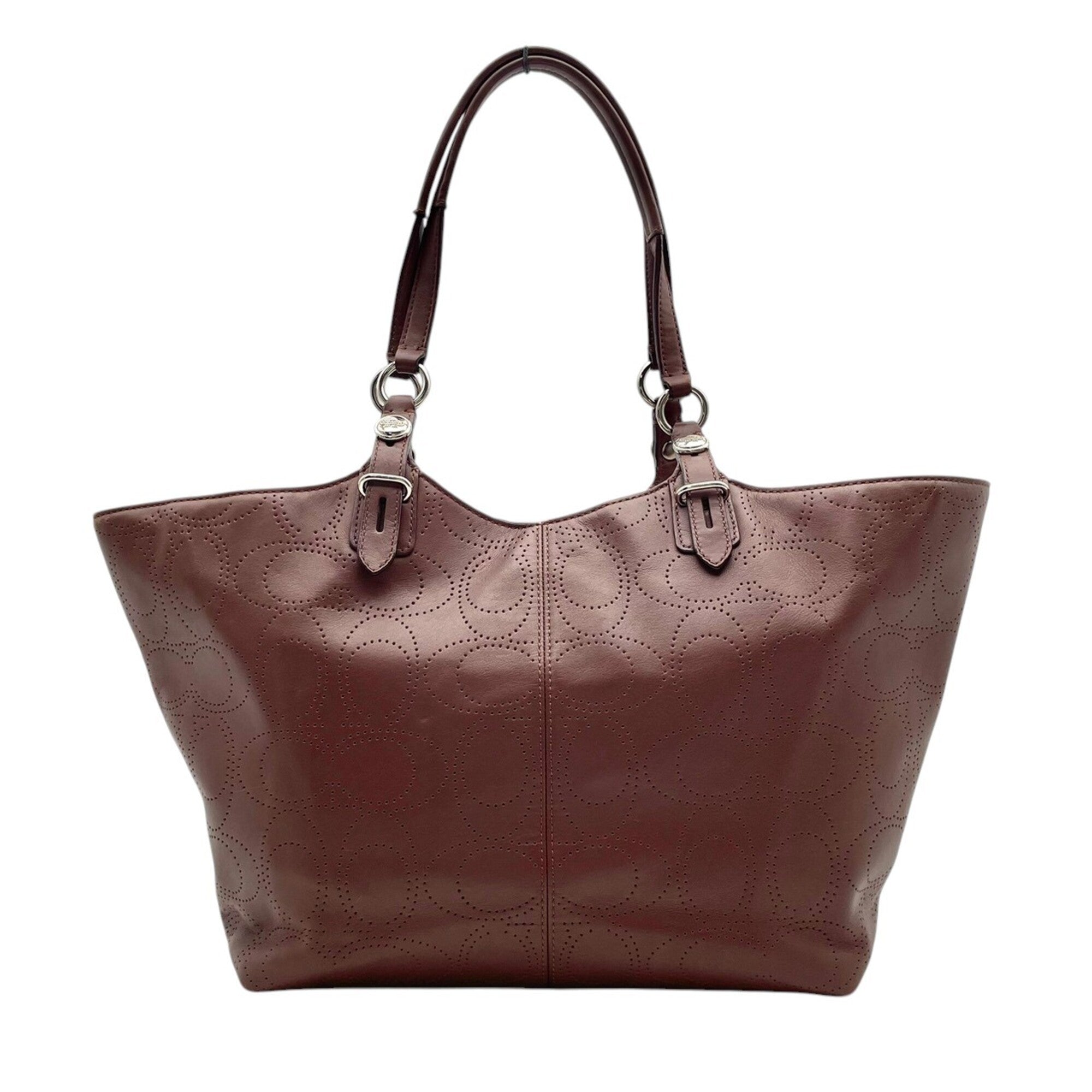 Coach Brown Leather Handbag Shoulder Bag Tote Bag (Pre-Owned)