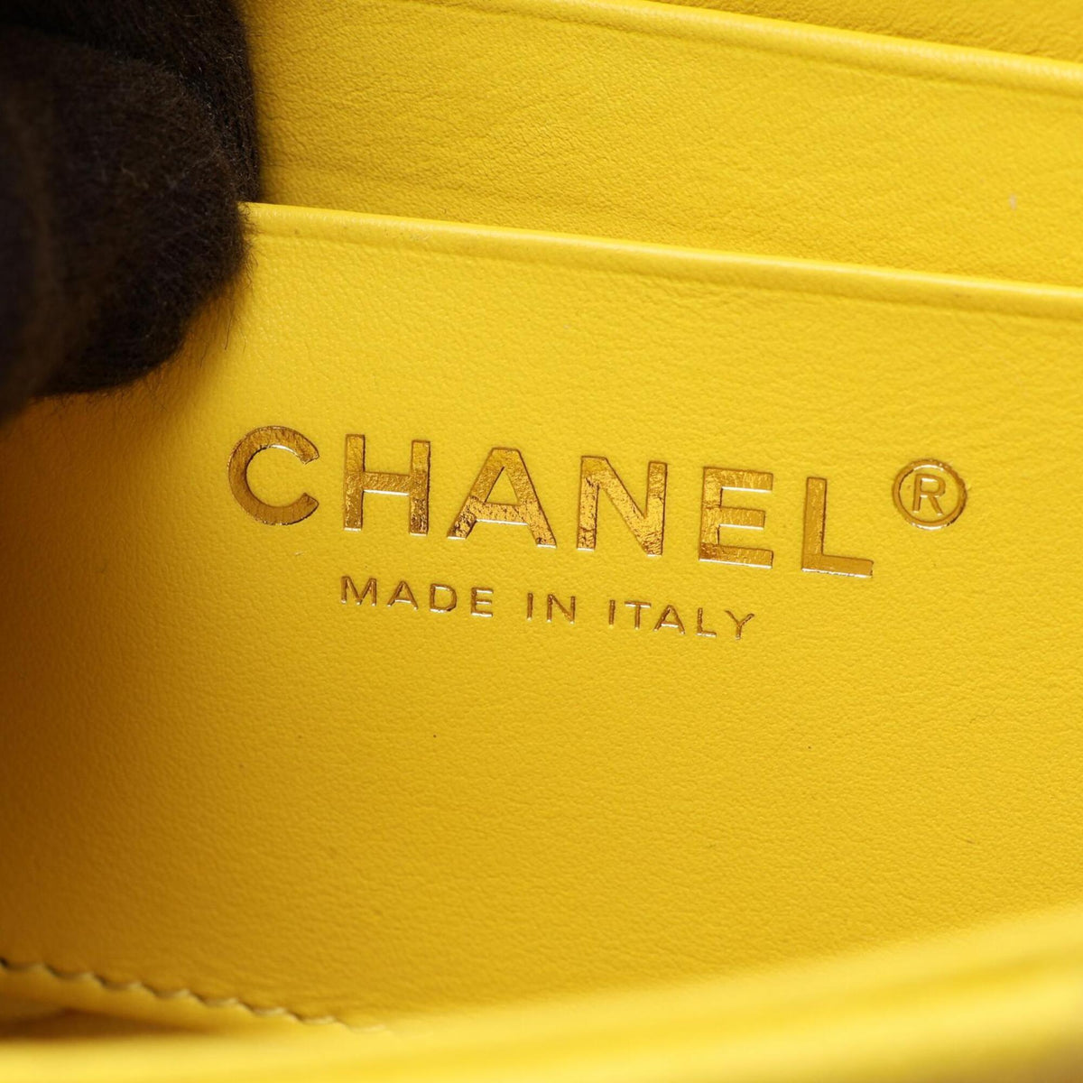 Chanel Matelasse Yellow Grained Calfskin Handbag Shoulder Bag Vanity Bag (Pre-Owned)