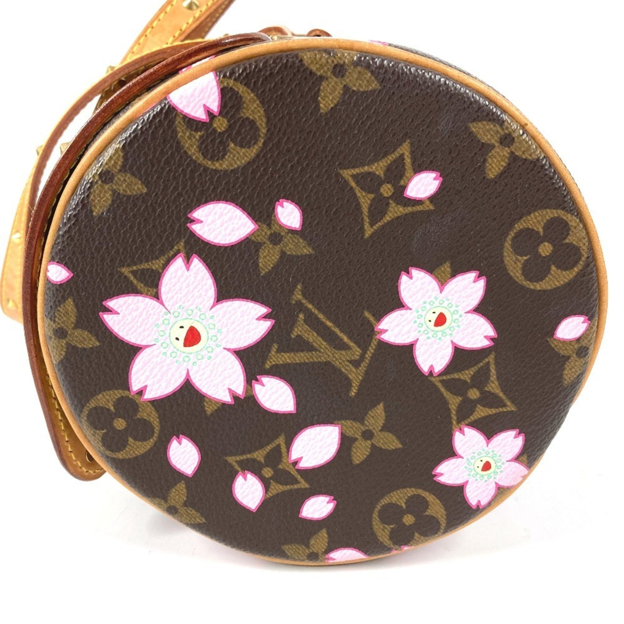 Louis Vuitton Brown Pink Monogram Cherry Blossom Handbag Shoulder Bag Tote Bag (Pre-Owned)