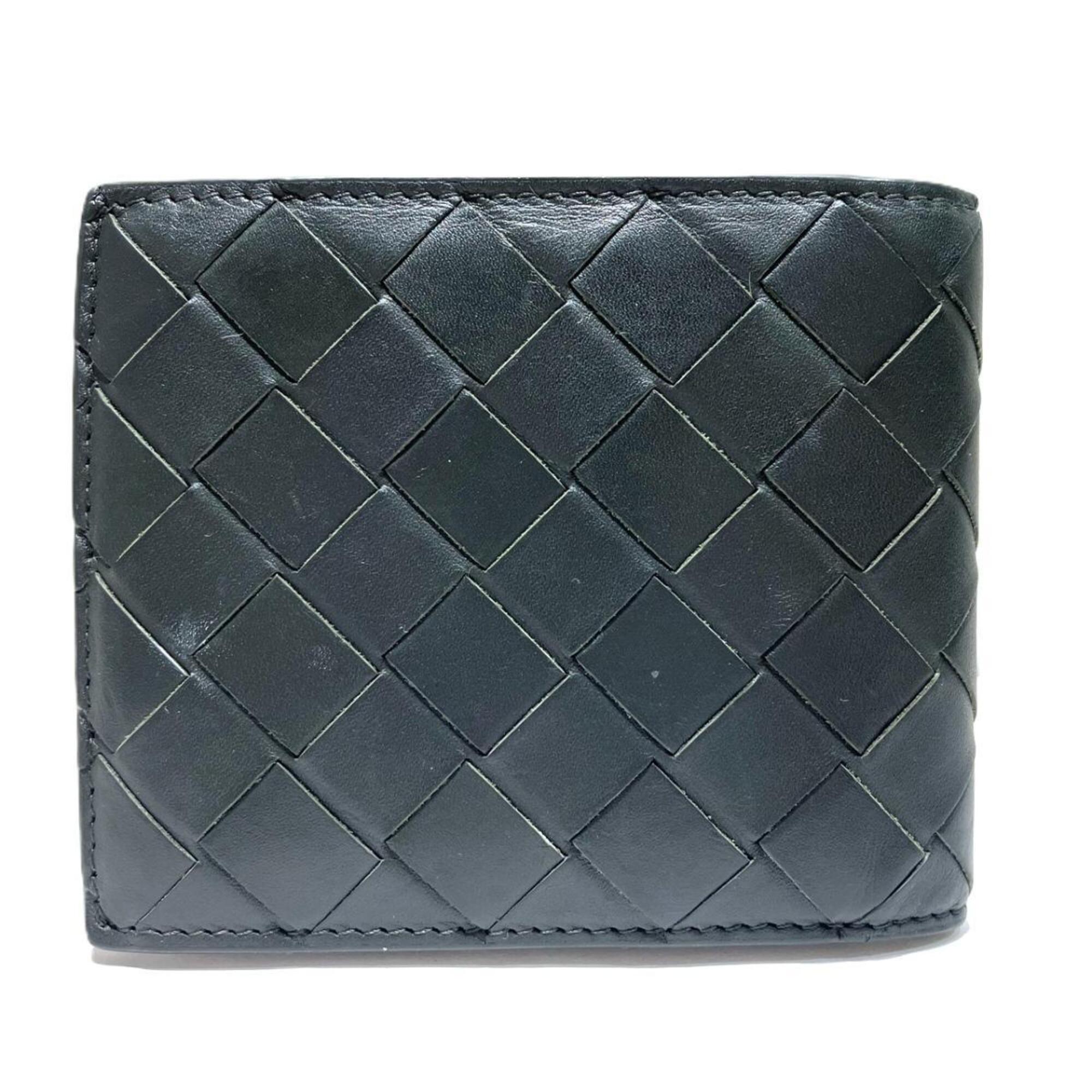 Bottega Veneta Gray Leather Wallet (Bi-Fold) (Pre-Owned)