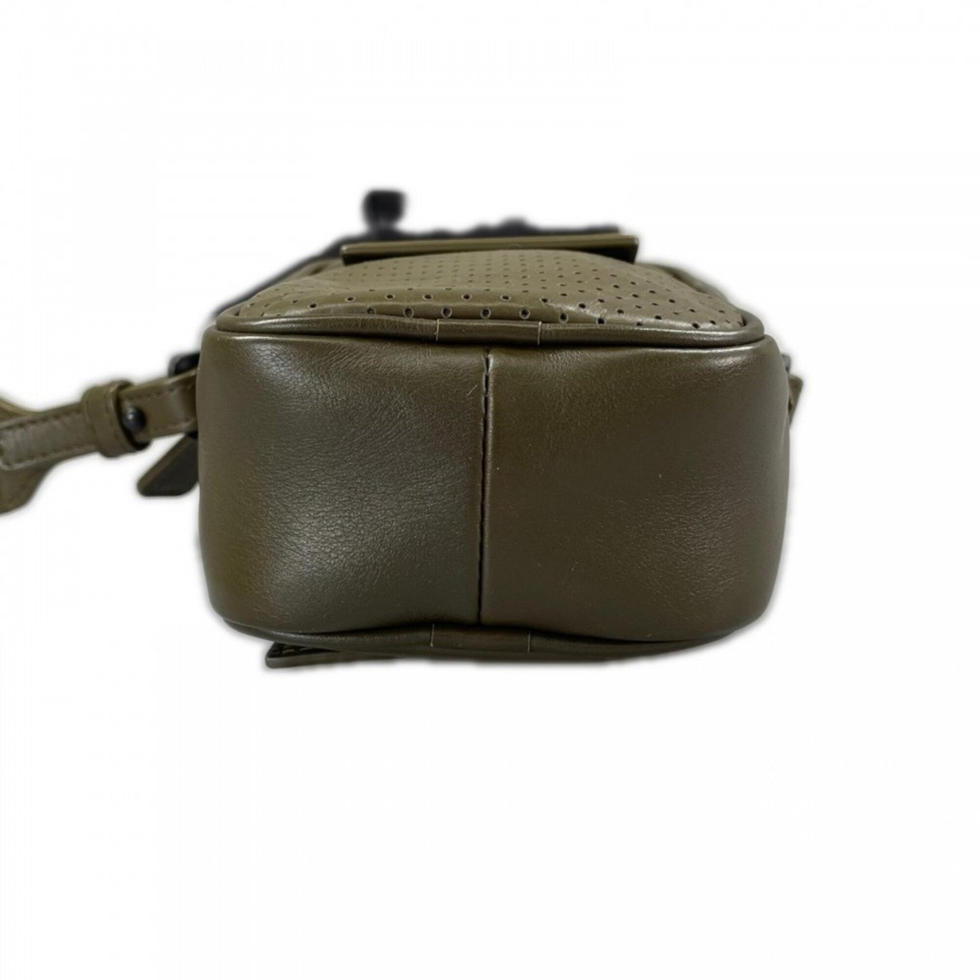 Bottega Veneta Khaki Leather Shoulder Bag (Pre-Owned)