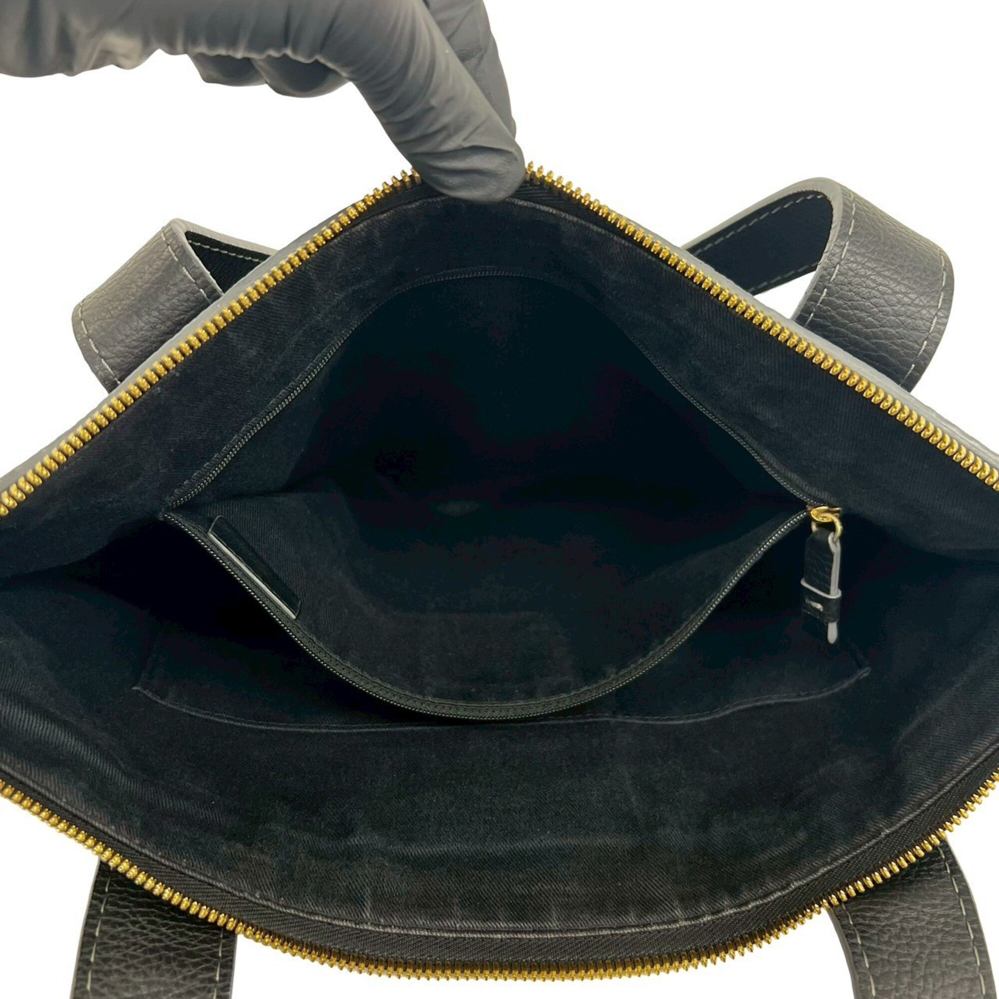Loewe Black Canvas Leather Handbag Tote Bag (Pre-Owned)