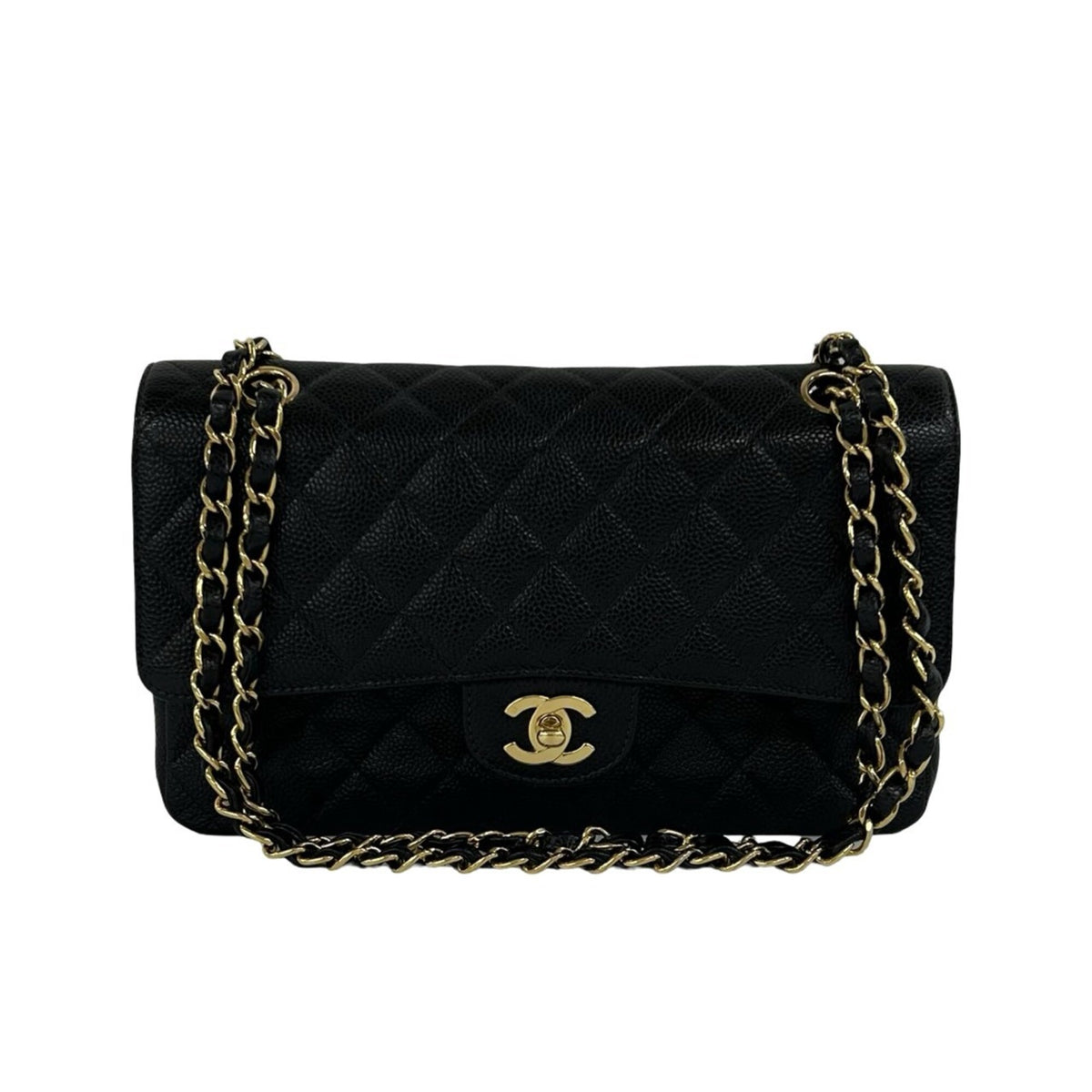 Chanel Black Grained Calfskin Shoulder Bag (Pre-Owned)