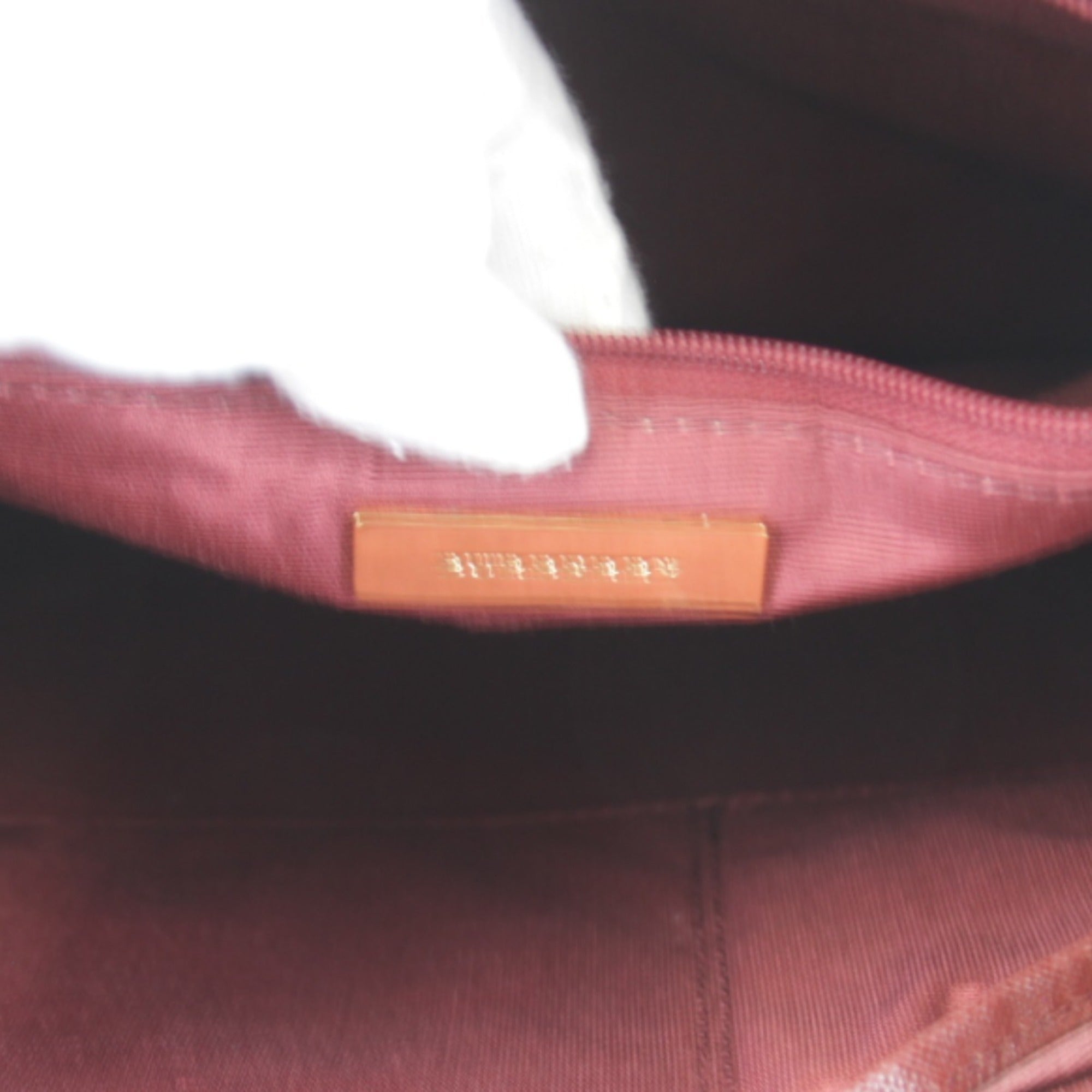Burberry Red Color Canvas Leather Tote Bag (Pre-Owned)