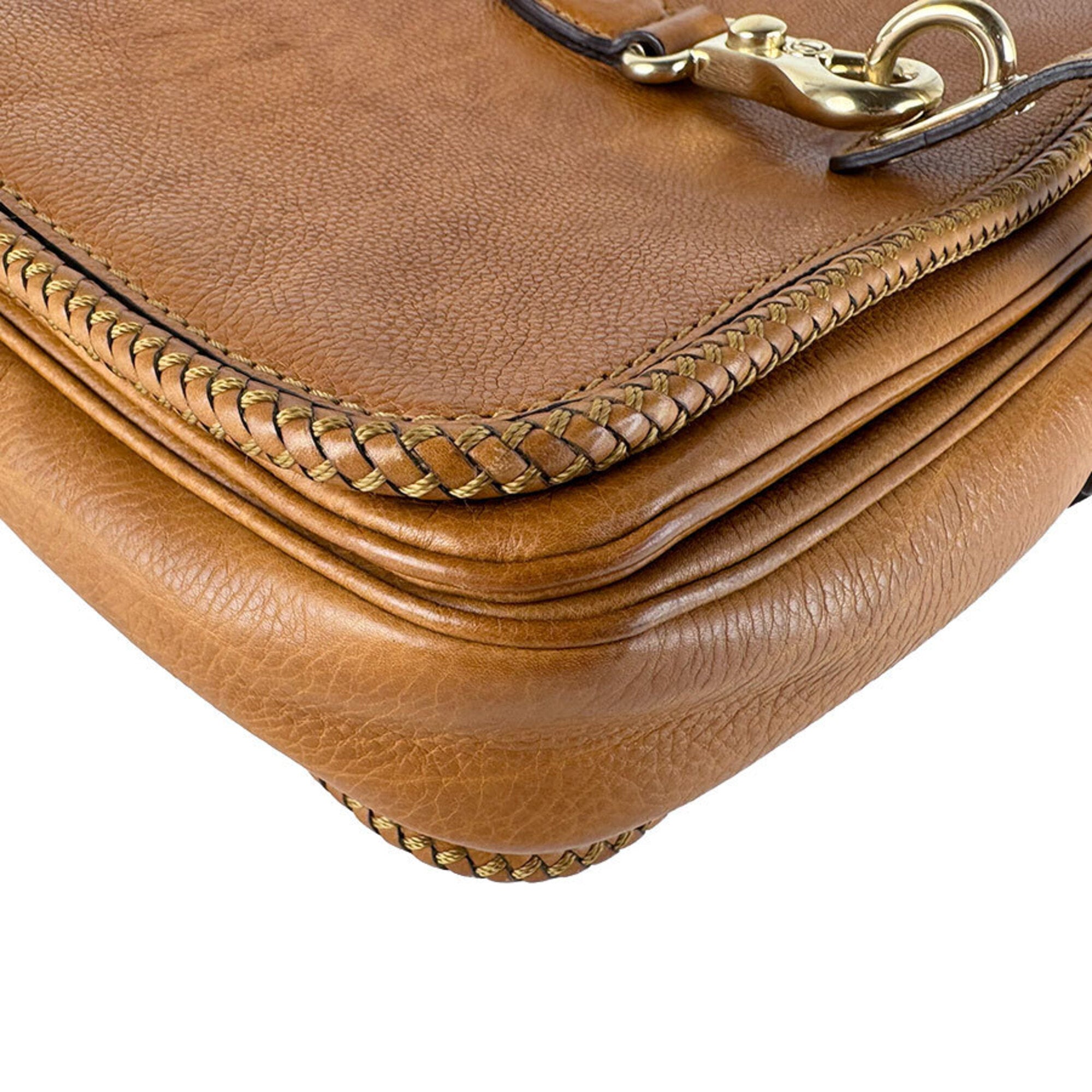 Gucci Brown Leather Shoulder Bag (Pre-Owned)