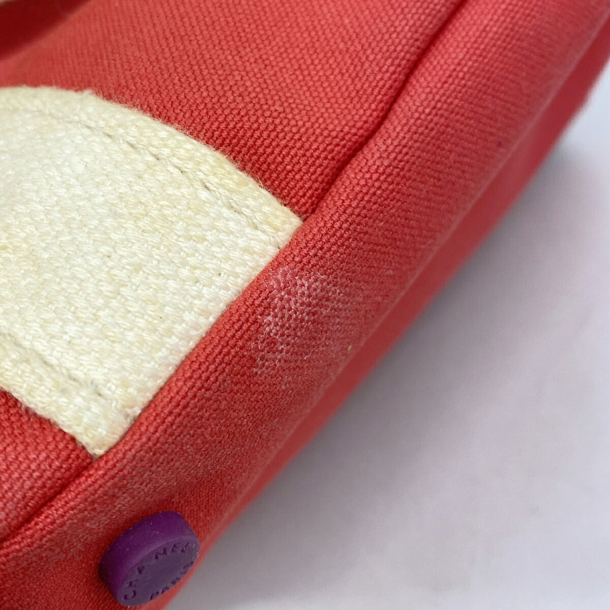 Chanel Red Color Canvas Tote Bag (Pre-Owned)