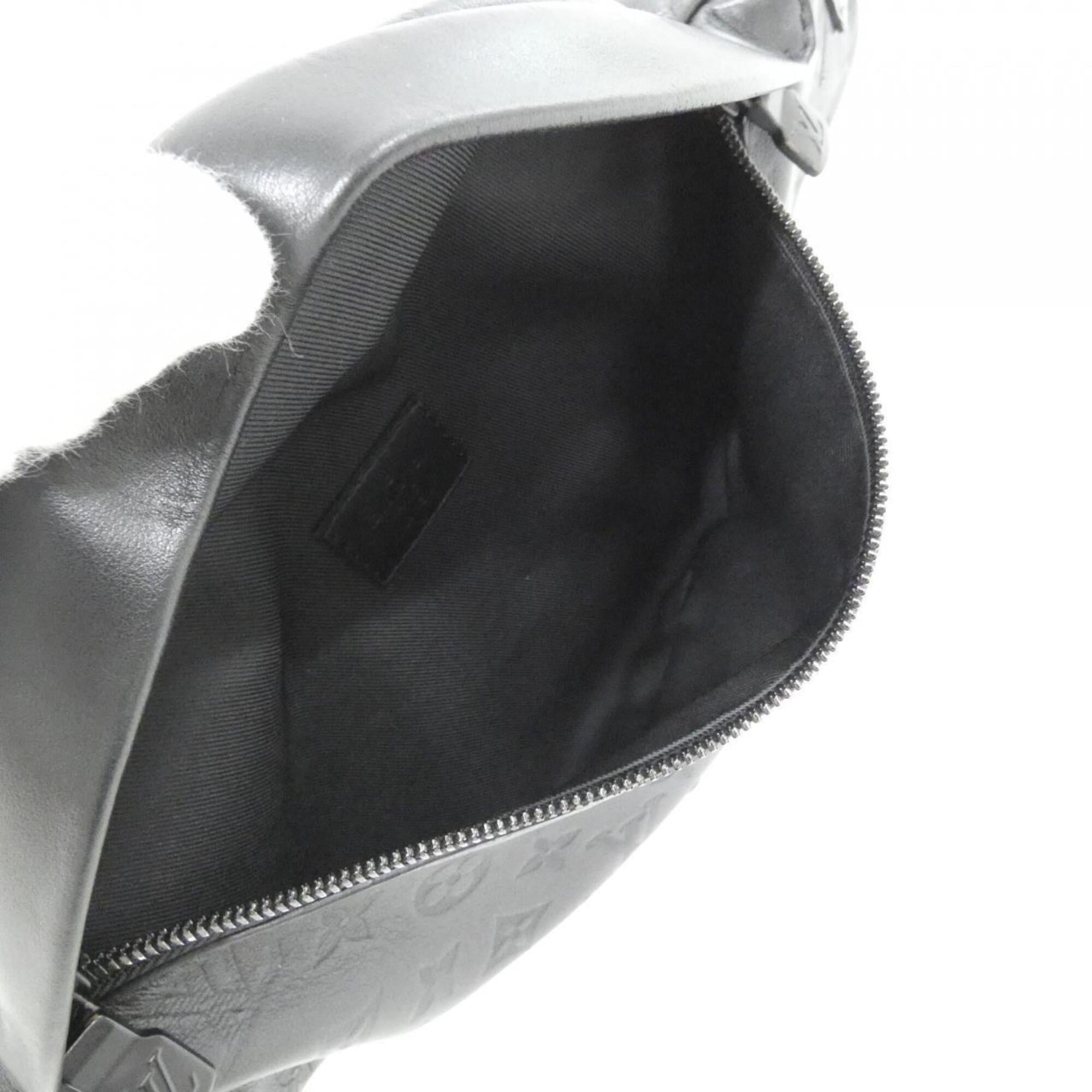 Louis Vuitton Black Leather Fanny Pack Shoulder Bag Sling Bag (Pre-Owned)