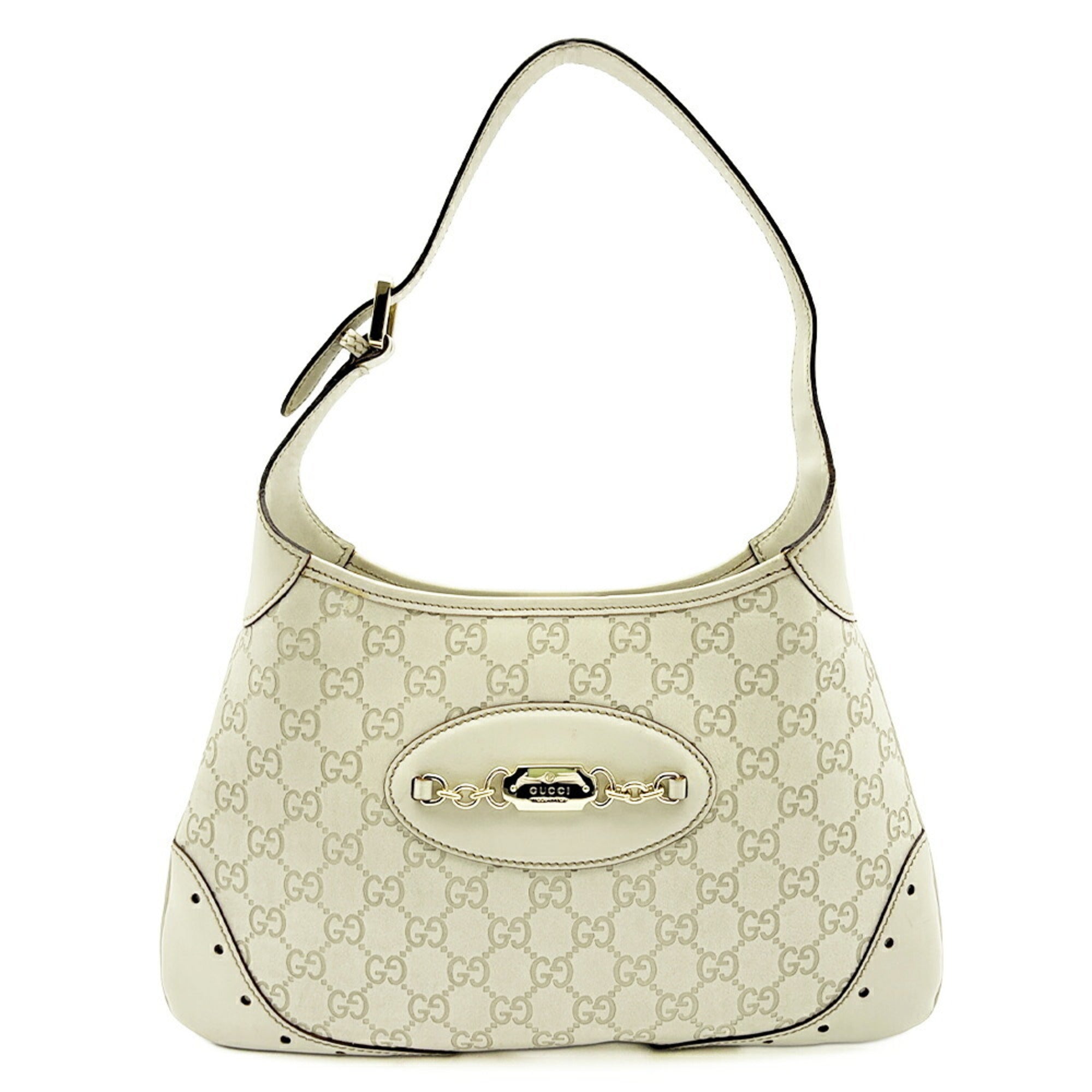 Gucci Ivory Leather Shoulder Bag (Pre-Owned)
